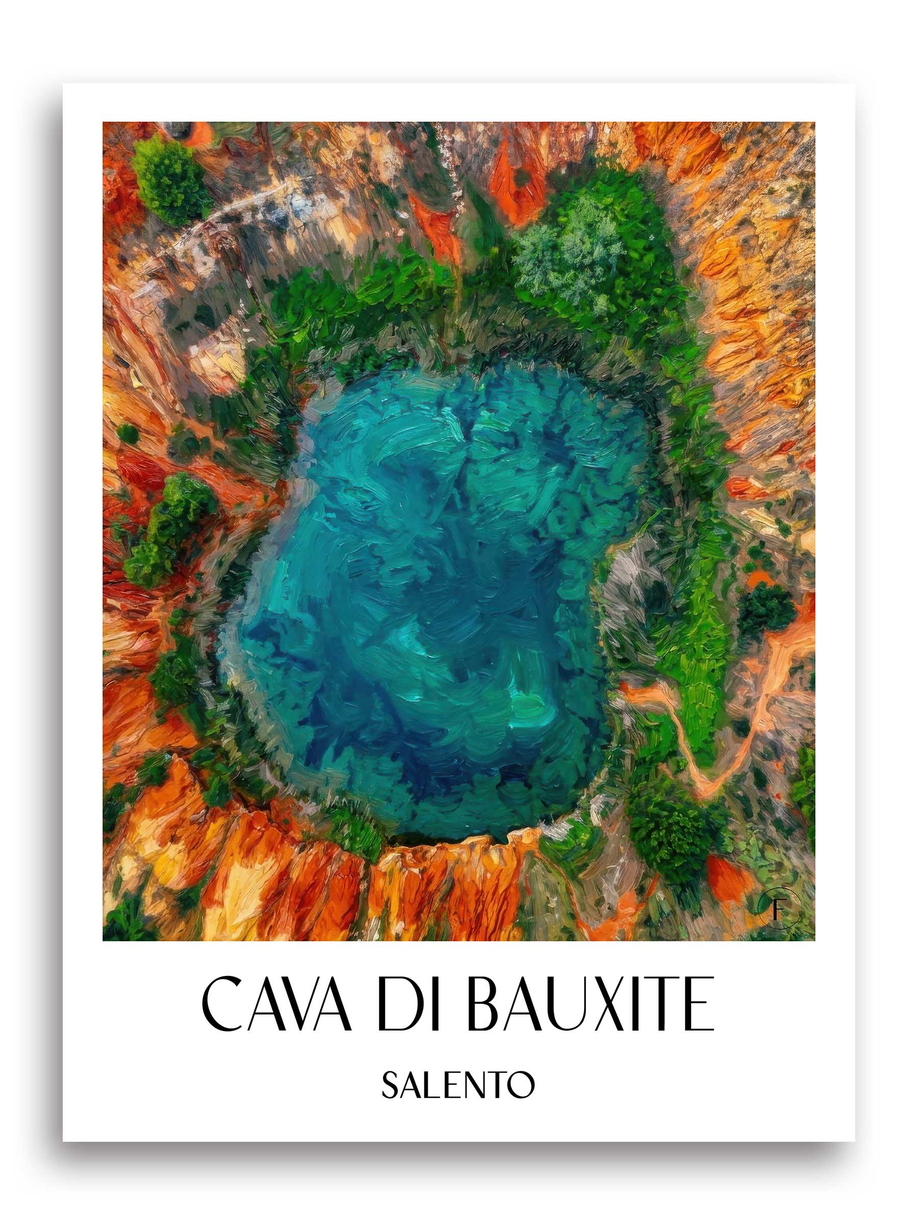 Cava di Bauxite Poster - Salento - Italien Kunstdruck - Ölgemälde von A4 bis A1