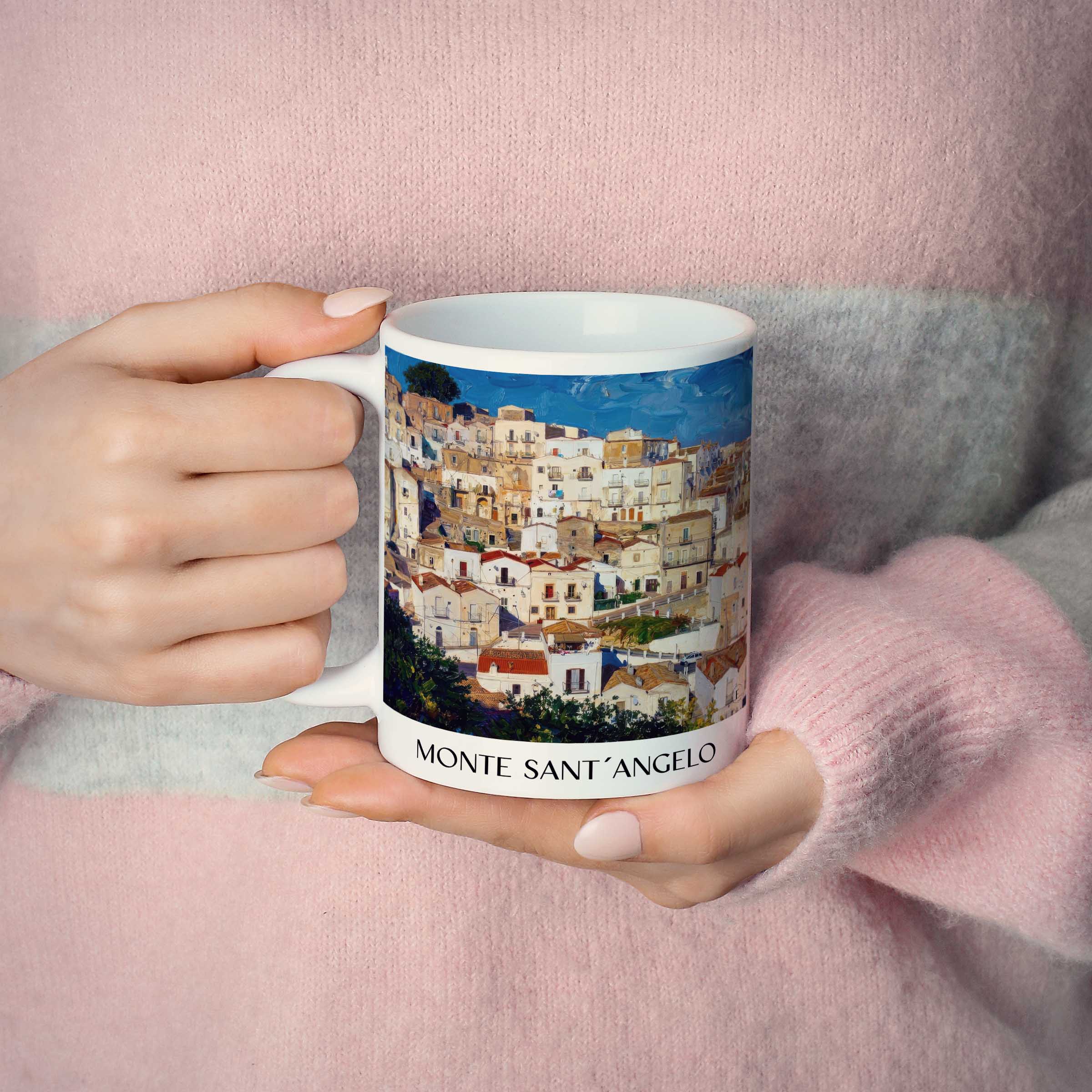 monte-sant´angelo-apulien-italien-kaffeebecher-oil-painting-oelgemaelde