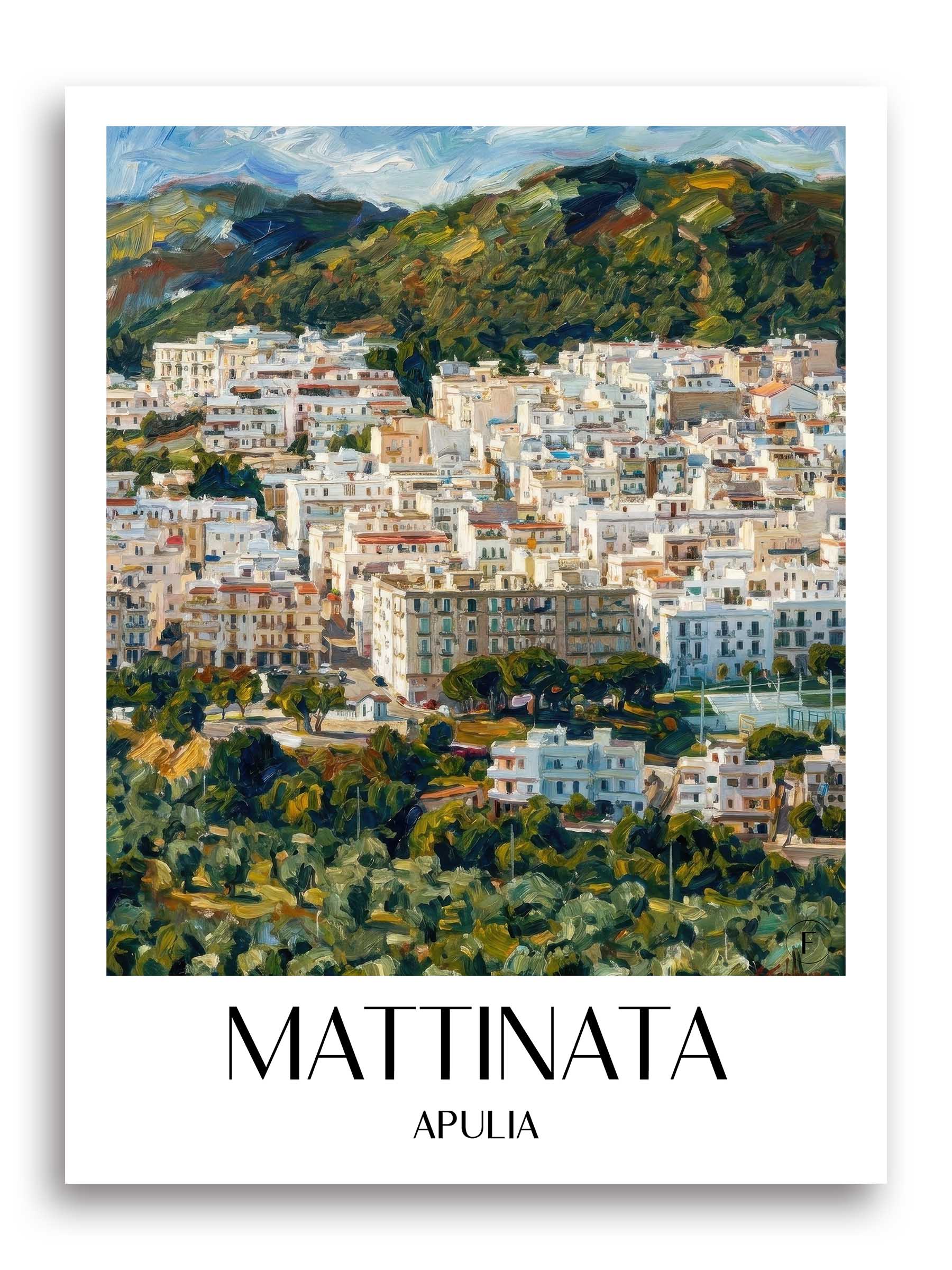 Mattinata Poster - Apulien - Italien Kunstdruck - Ölgemälde von A4 bis A1