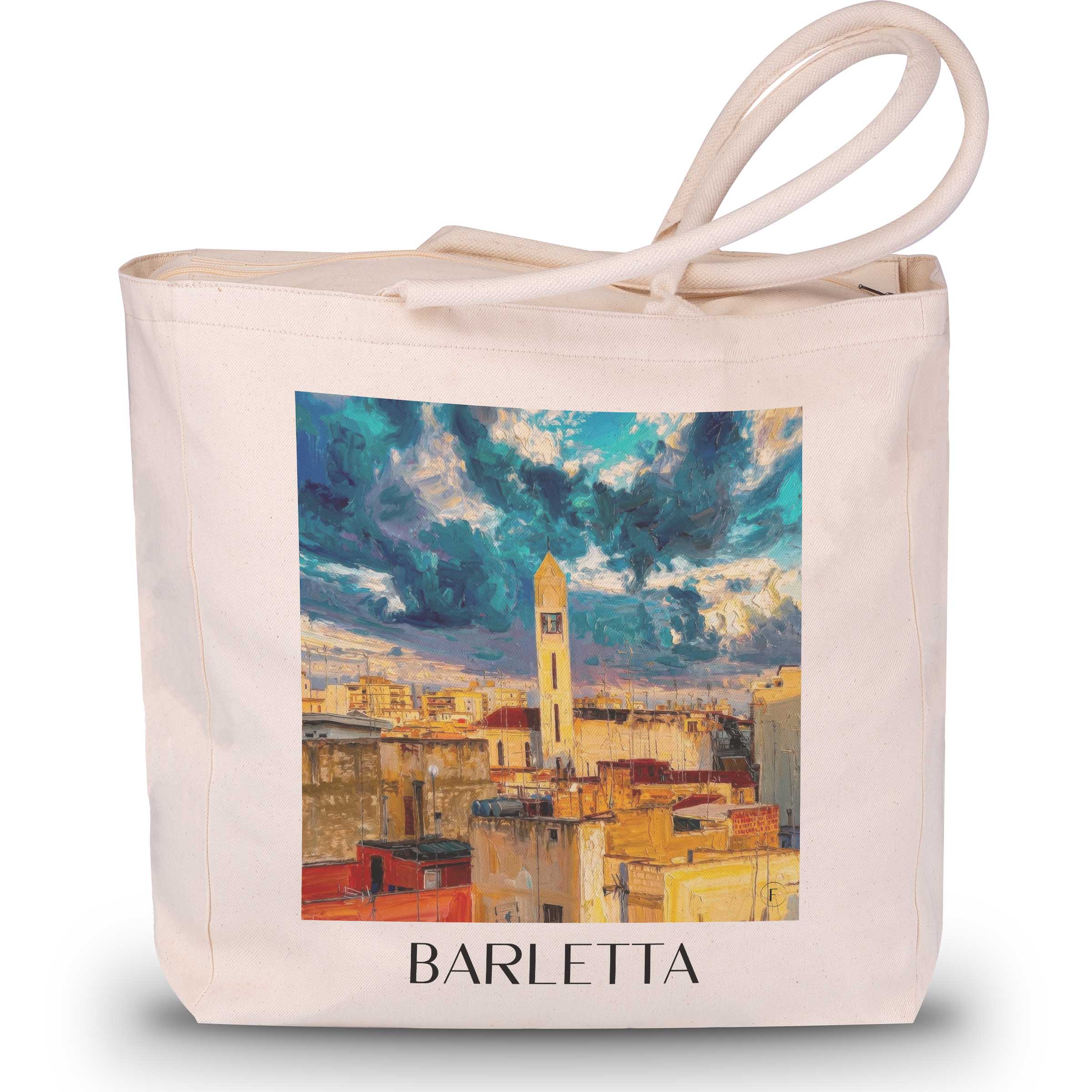 Barletta Shopping Tasche - Apulien - Italien Tote Bag - Einkaufstasche im Ölgemälde Stil