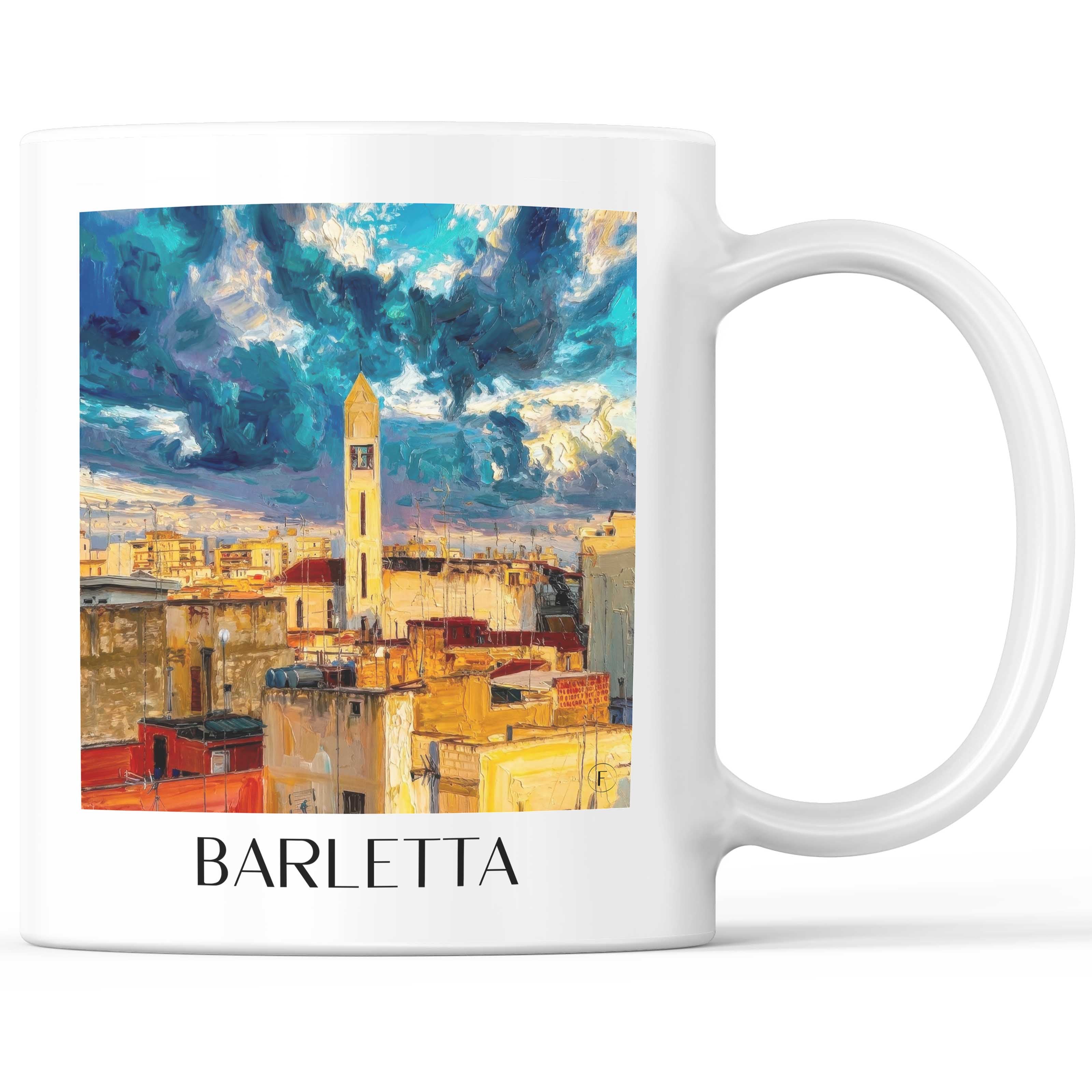 Barletta Kaffeebecher - Apulien - Italien Becher - Kaffeetasse im Ölgemälde Stil