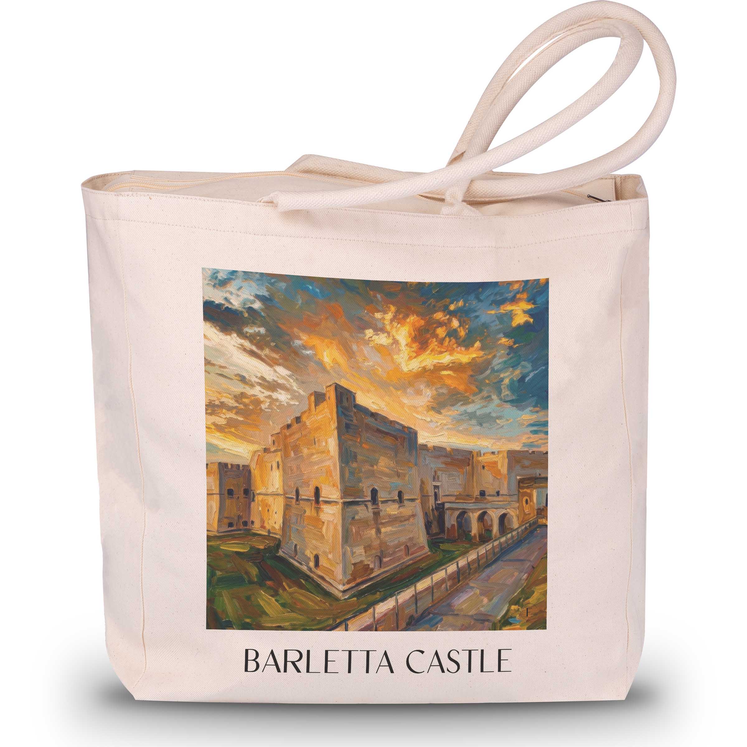 Castello di Barletta Shopping Tasche - Apulien - Italien Tote Bag - Einkaufstasche im Ölgemälde Stil
