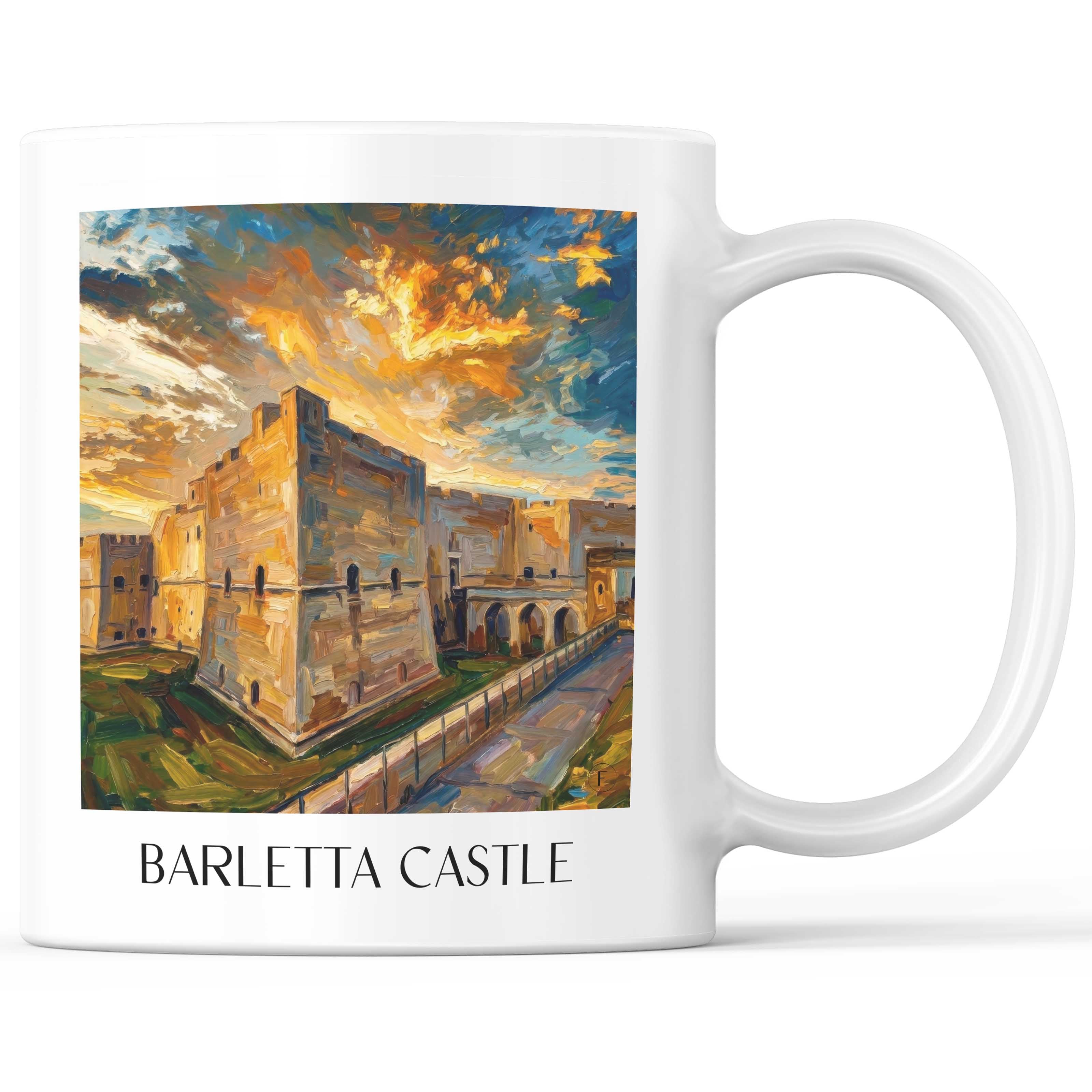 Castello di Barletta Kaffeebecher - Apulien - Italien Becher - Kaffeetasse im Ölgemälde Stil