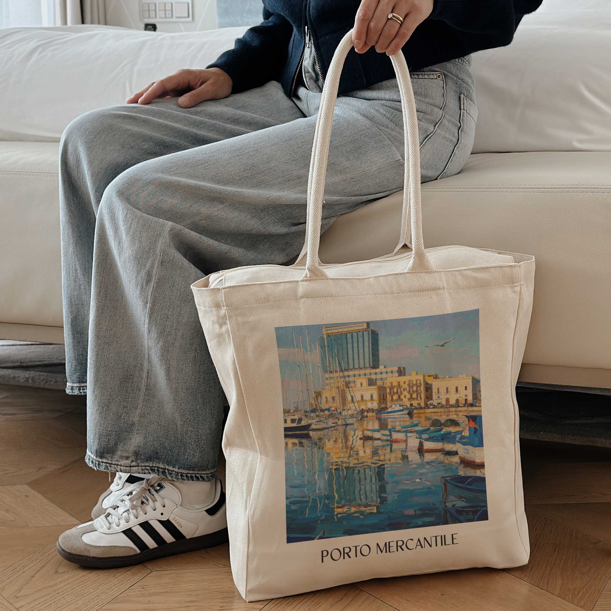 porto-mercantile-gallipoli-italien-einkaufstasche-oil-painting-oelgemaelde