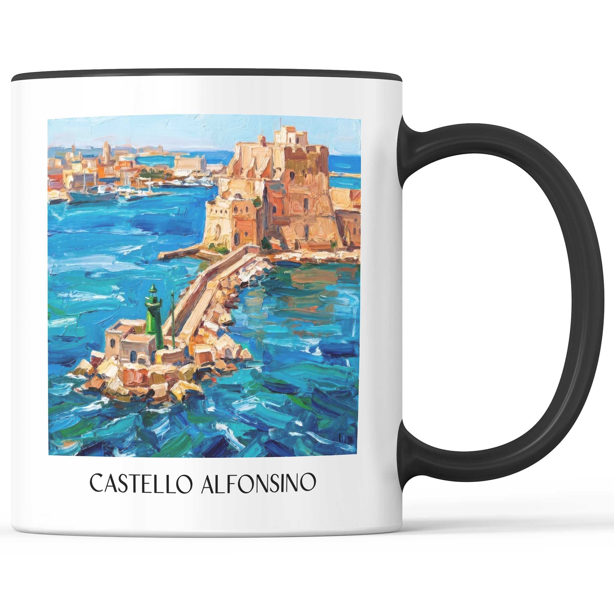 Castello Alfonsino Kaffeebecher - Brindisi - Italien Becher - Kaffeetasse im Ölgemälde Stil