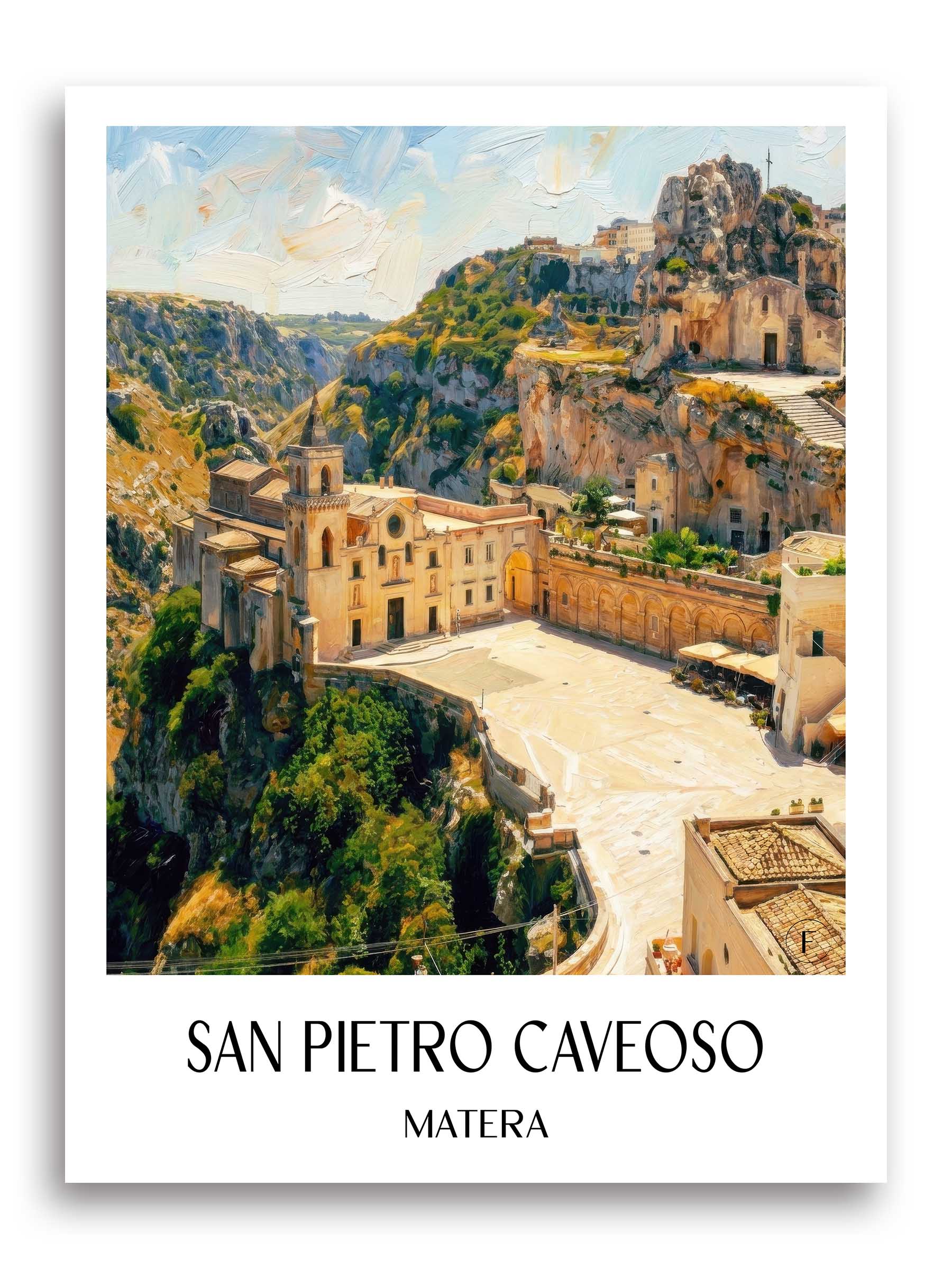 San Pietro Caveoso Poster - Matera - Italien Kunstdruck - Ölgemälde von A4 bis A1