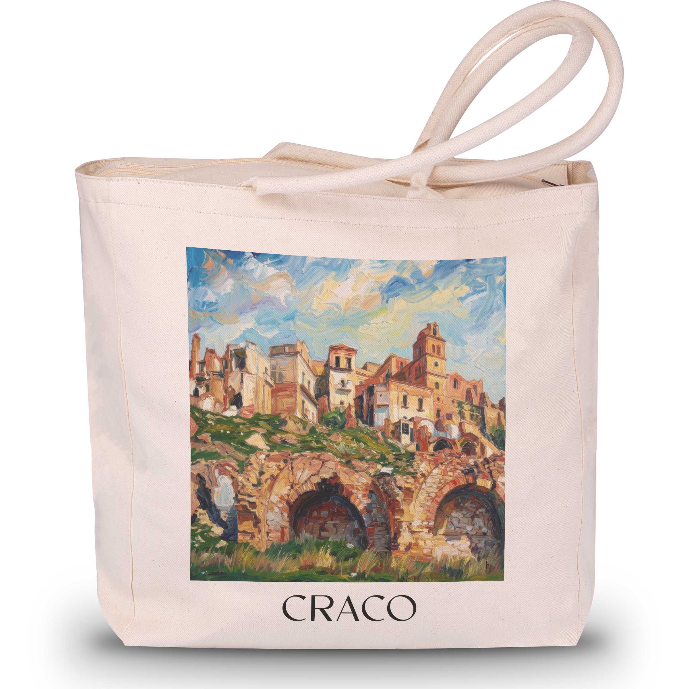 craco-basilikata-italien-einkaufstasche-oil-painting-oelgemaelde