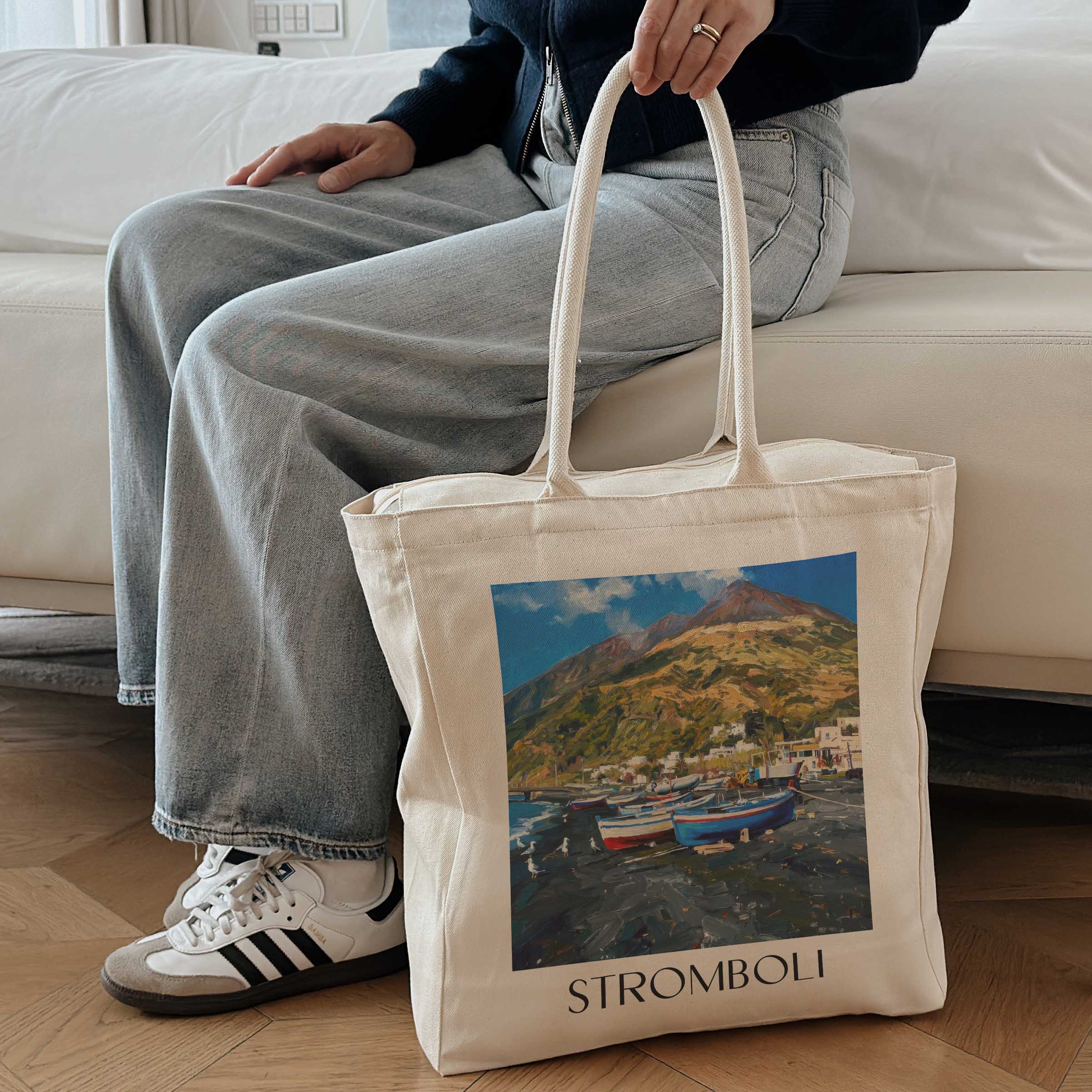 stromboli-italien-italien-einkaufstasche-oil-painting-oelgemaelde