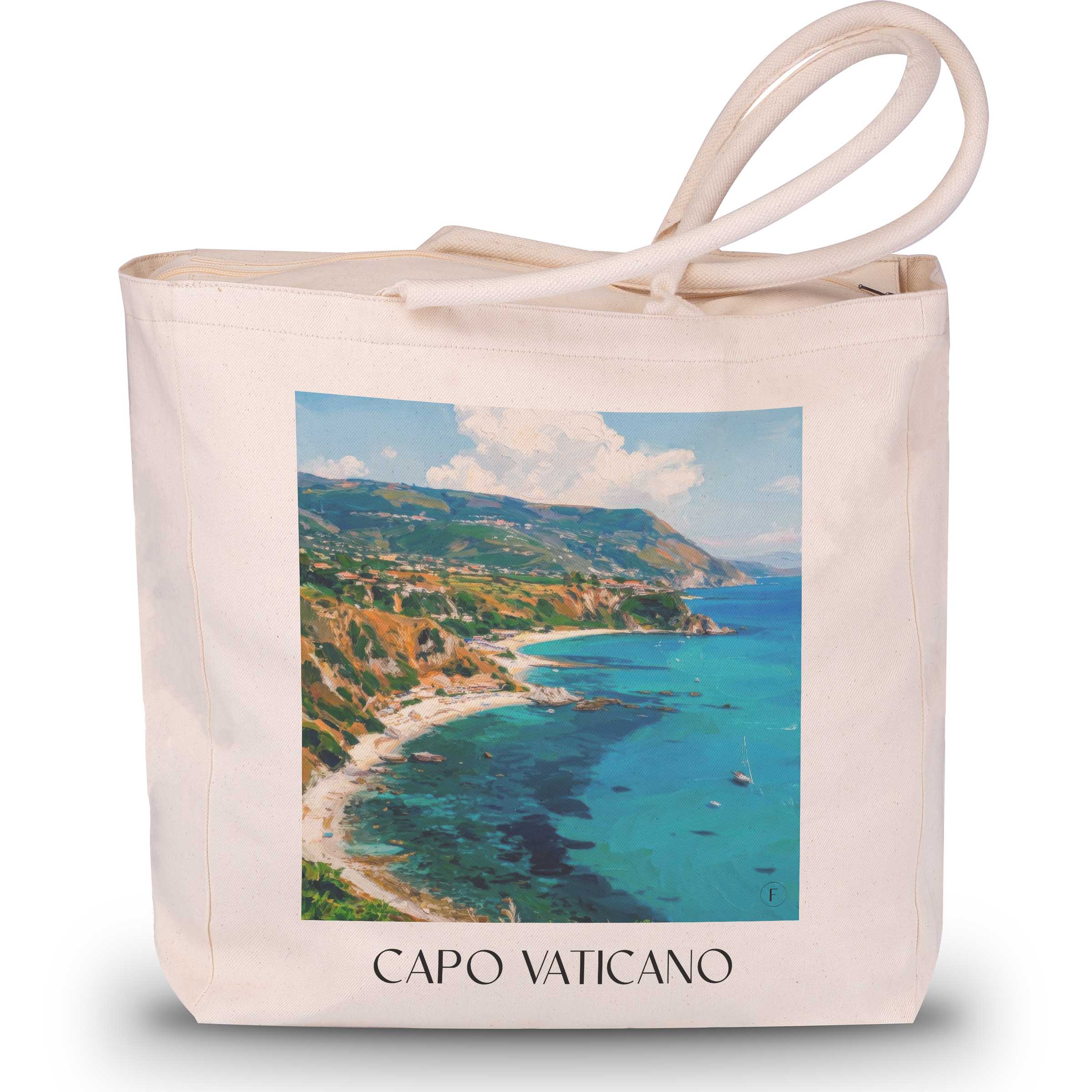 Capo Vaticano Shopping Tasche - Kalabrien - Italien Tote Bag - Einkaufstasche im Ölgemälde Stil