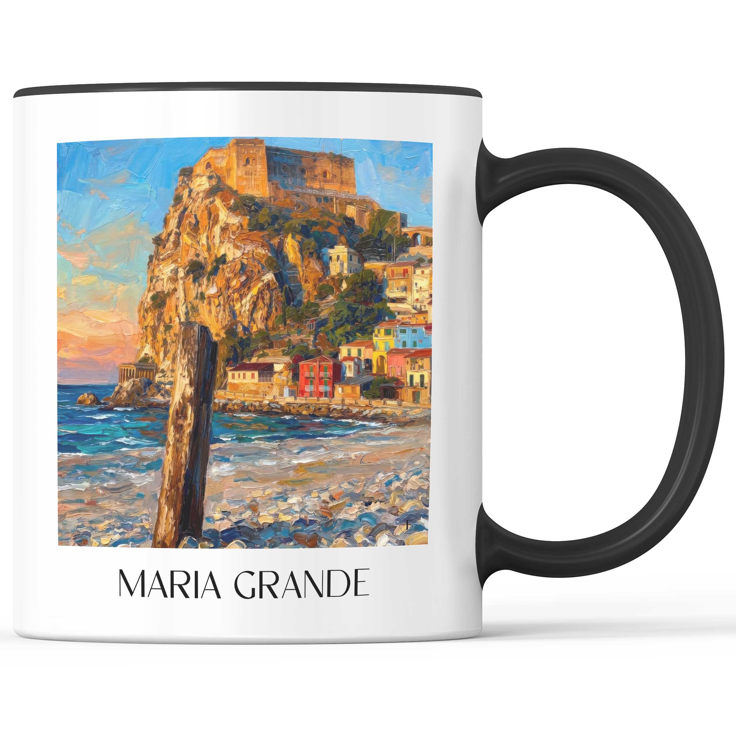 Maria Grande Kaffeebecher - Scilla - Italien Becher - Kaffeetasse im Ölgemälde Stil