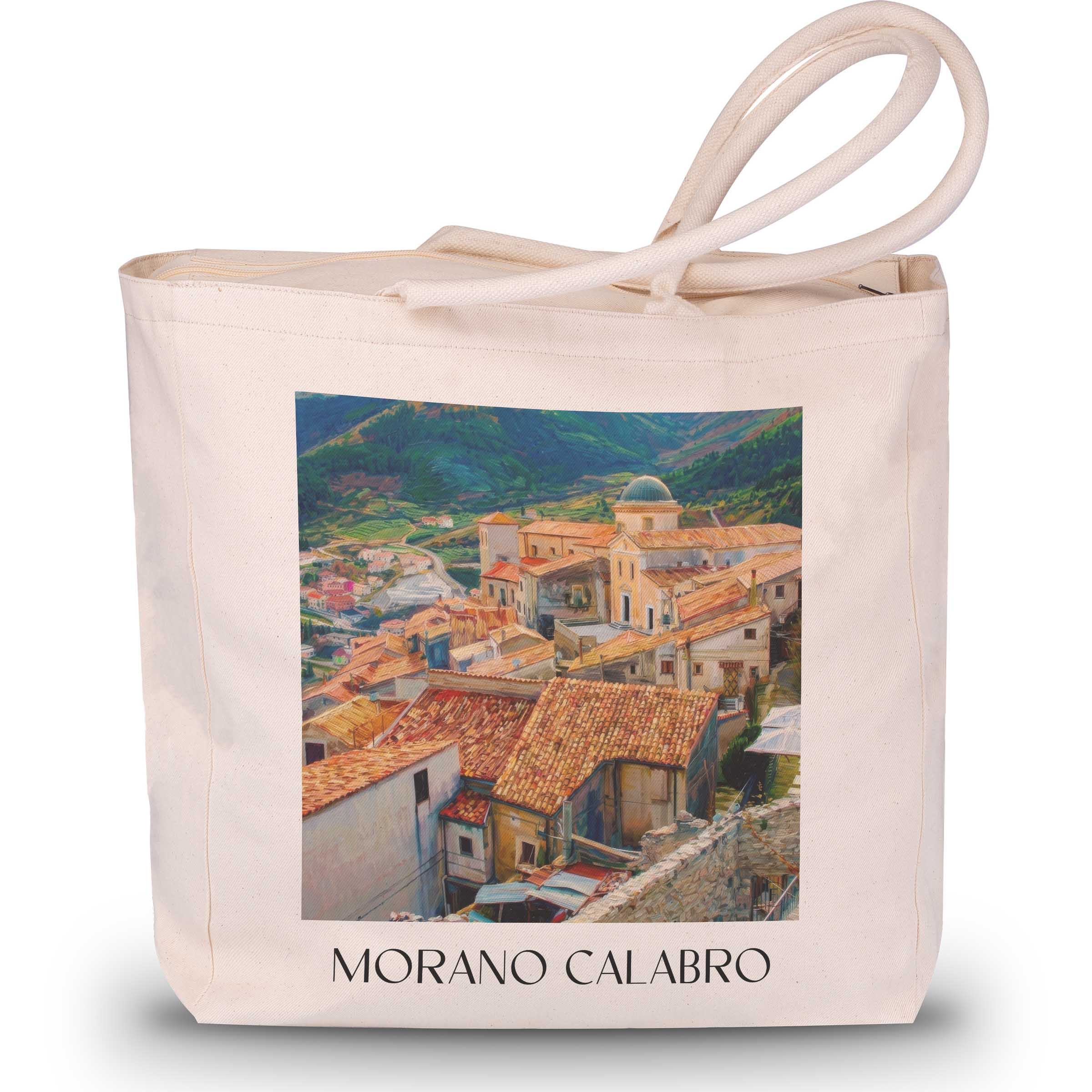 Morano Calabro Shopping Tasche - Kalabrien - Italien Tote Bag - Einkaufstasche im Ölgemälde Stil
