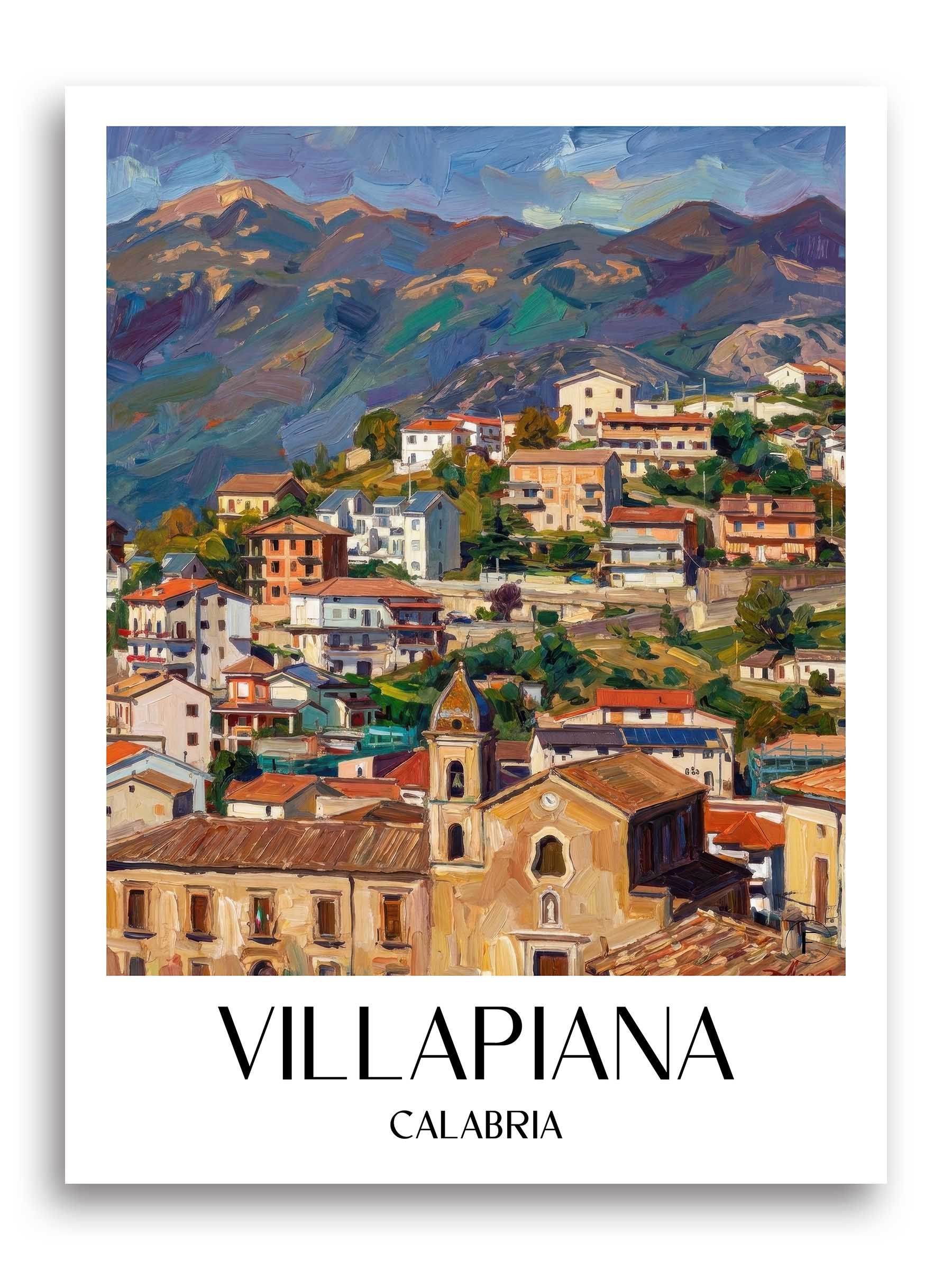 Villapiana Poster - Kalabrien - Italien Kunstdruck - Ölgemälde von A4 bis A1
