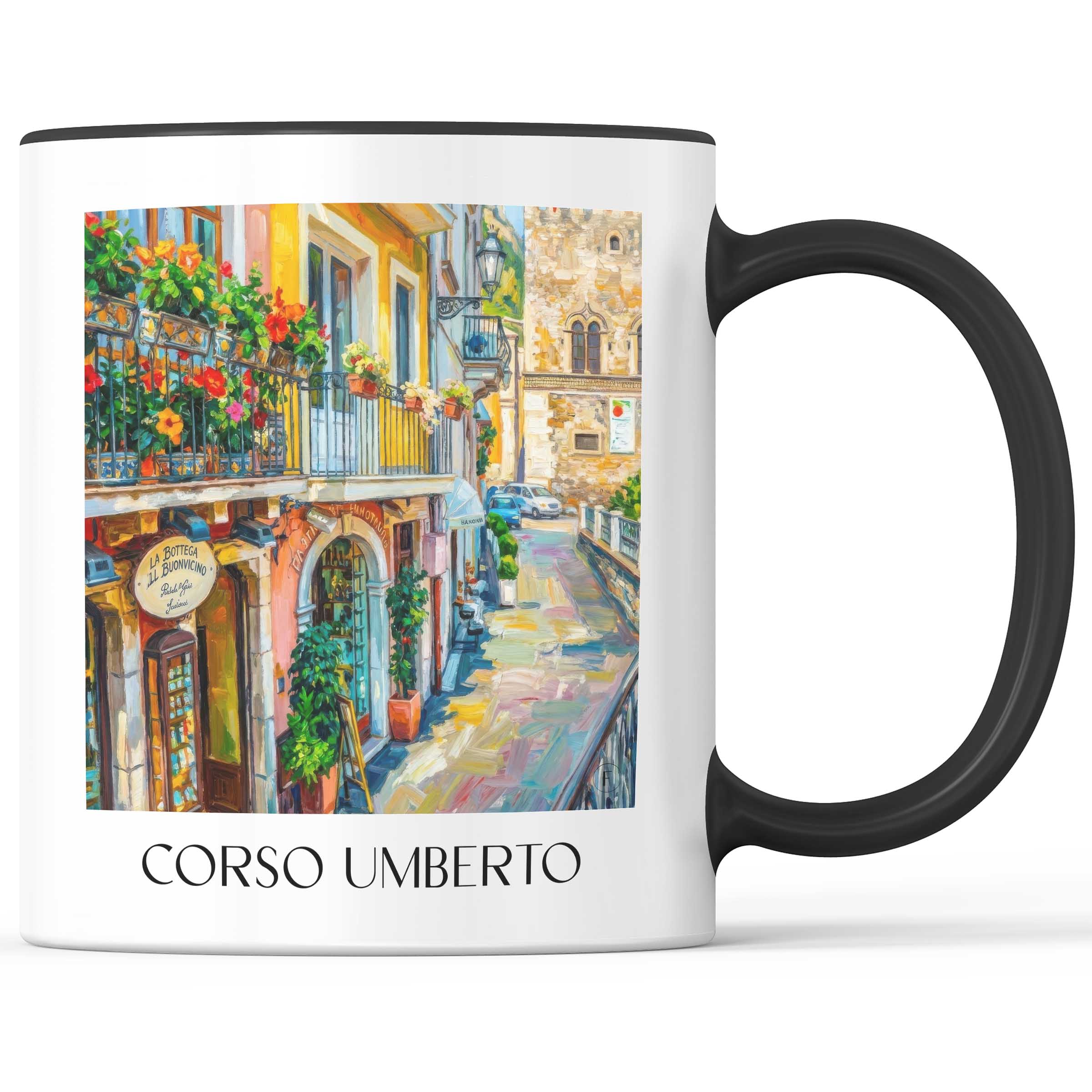 corso-umberto-taormina-italien-kaffeebecher-oil-painting-oelgemaelde