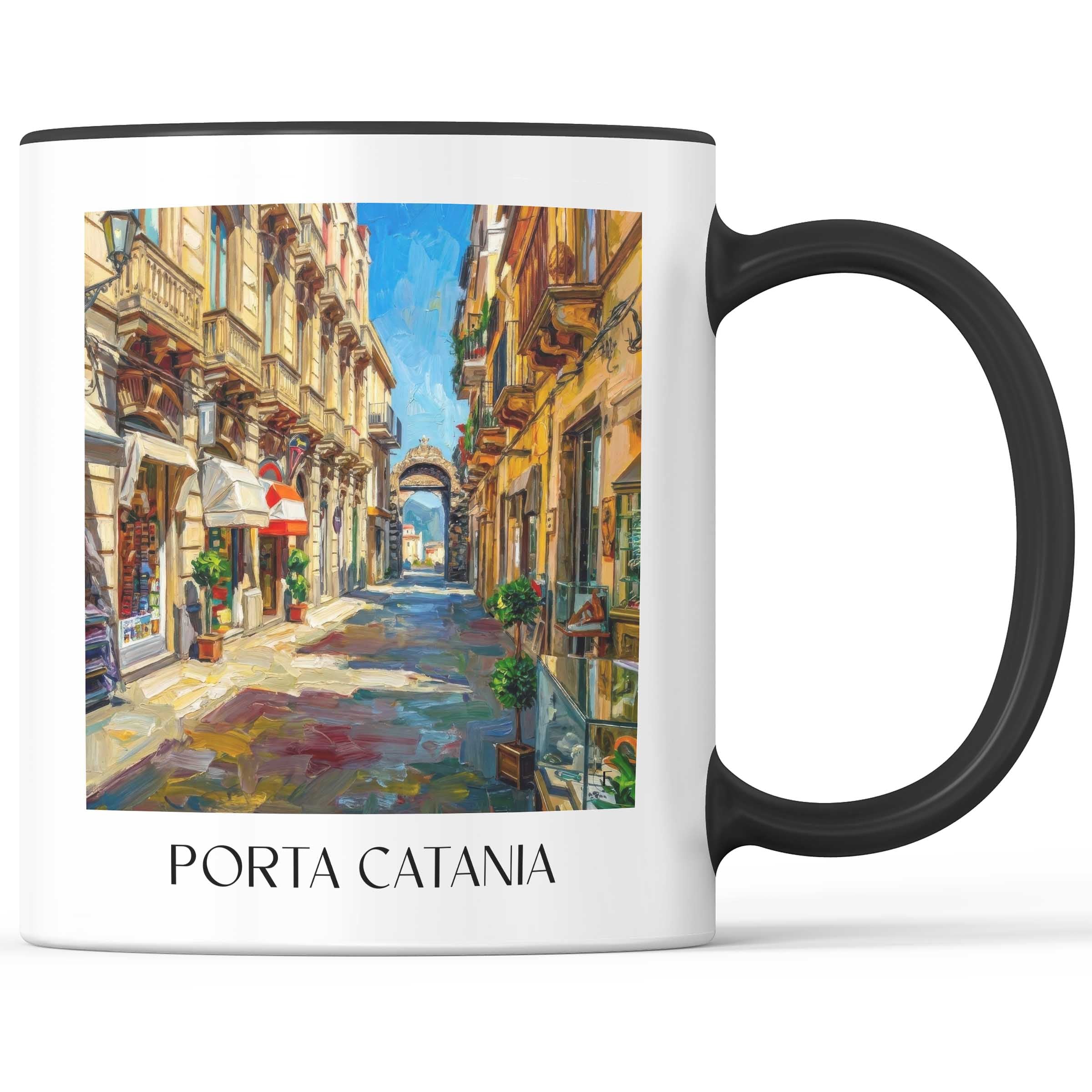 porta-catania-taormina-italien-kaffeebecher-oil-painting-oelgemaelde