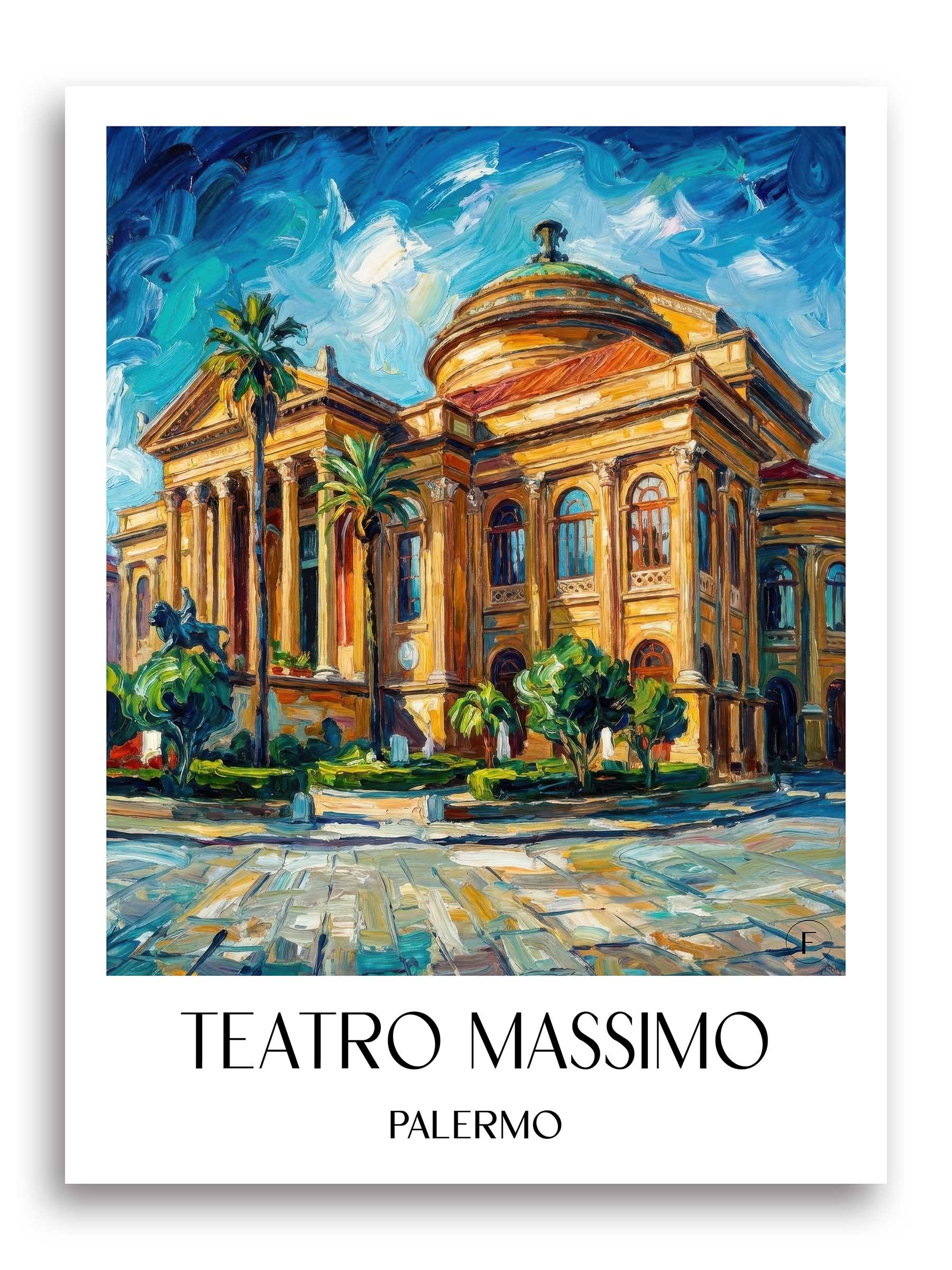 Teatro Massimo Poster - Palermo - Italien Kunstdruck - Ölgemälde von A4 bis A1