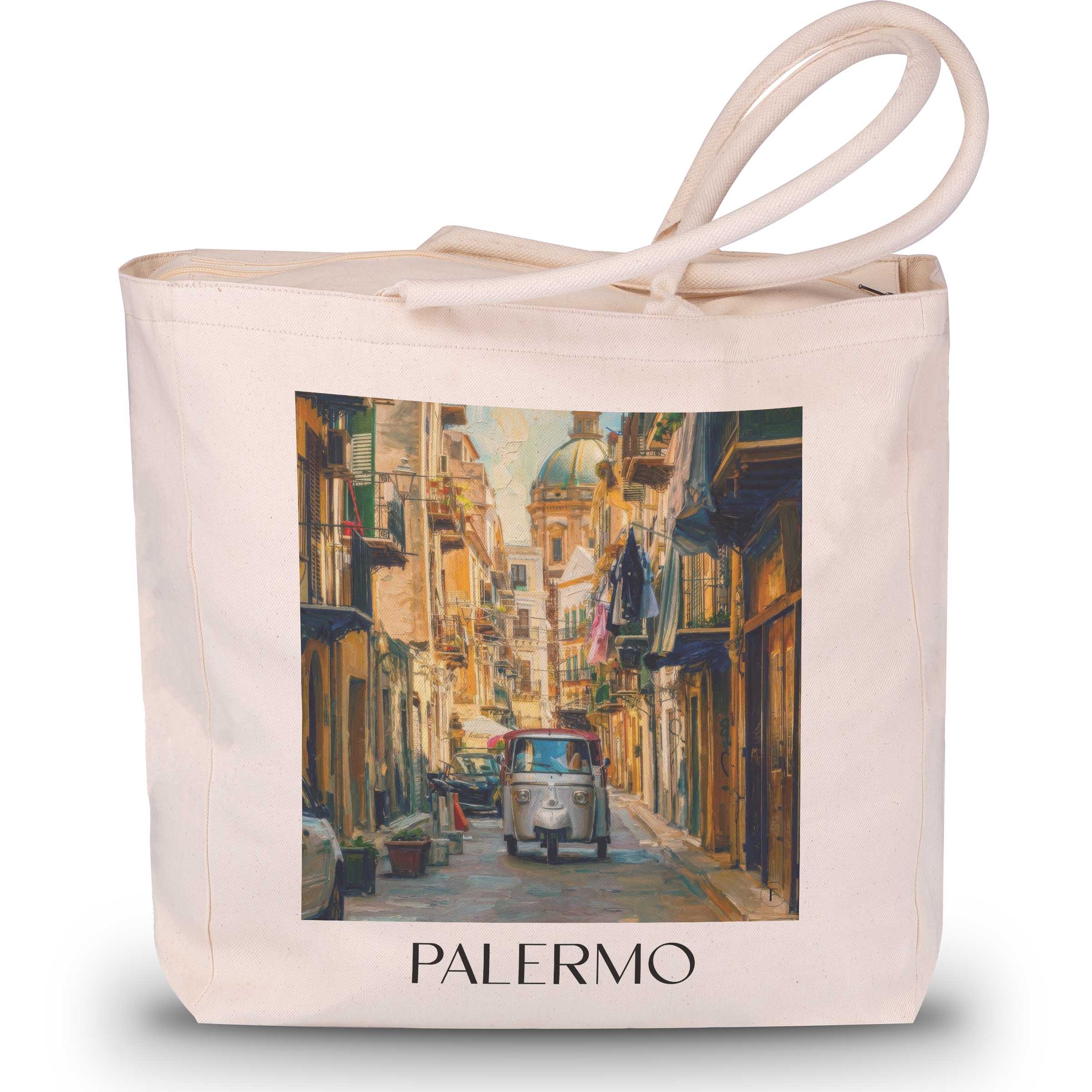 Palermo Shopping Tasche - Sizilien - Italien Tote Bag - Einkaufstasche im Ölgemälde Stil