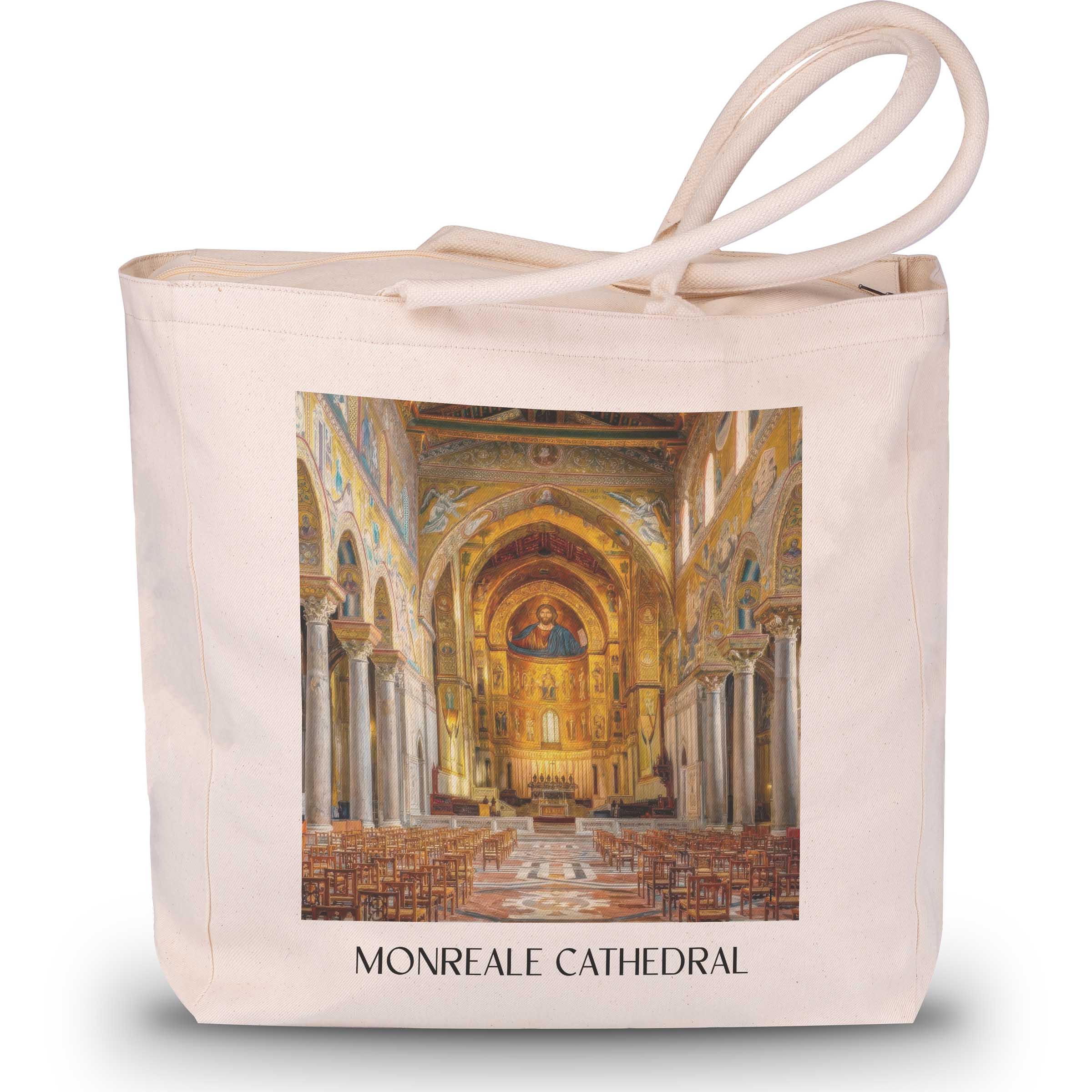 Kathedrale von Monreale Shopping Tasche - Sizilien - Italien Tote Bag - Einkaufstasche im Ölgemälde Stil