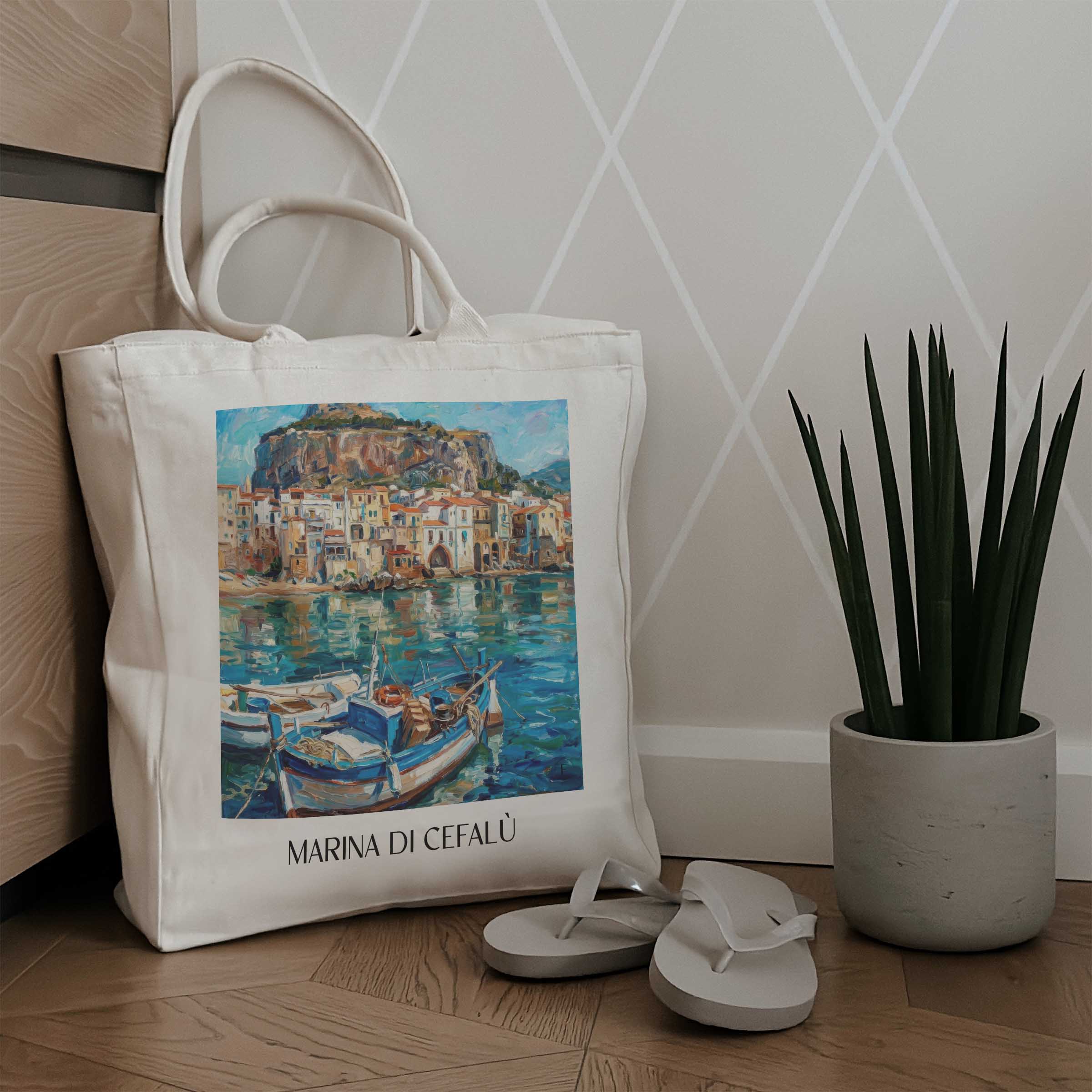 marina-di-cefalù-sizilien-italien-einkaufstasche-oil-painting-oelgemaelde