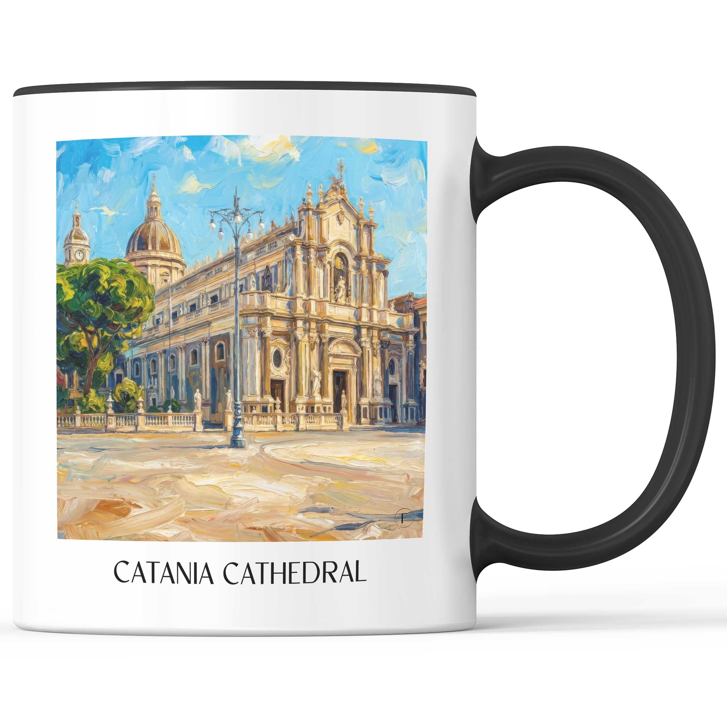 Kathedrale von Catania Kaffeebecher - Sizilien - Italien Becher - Kaffeetasse im Ölgemälde Stil