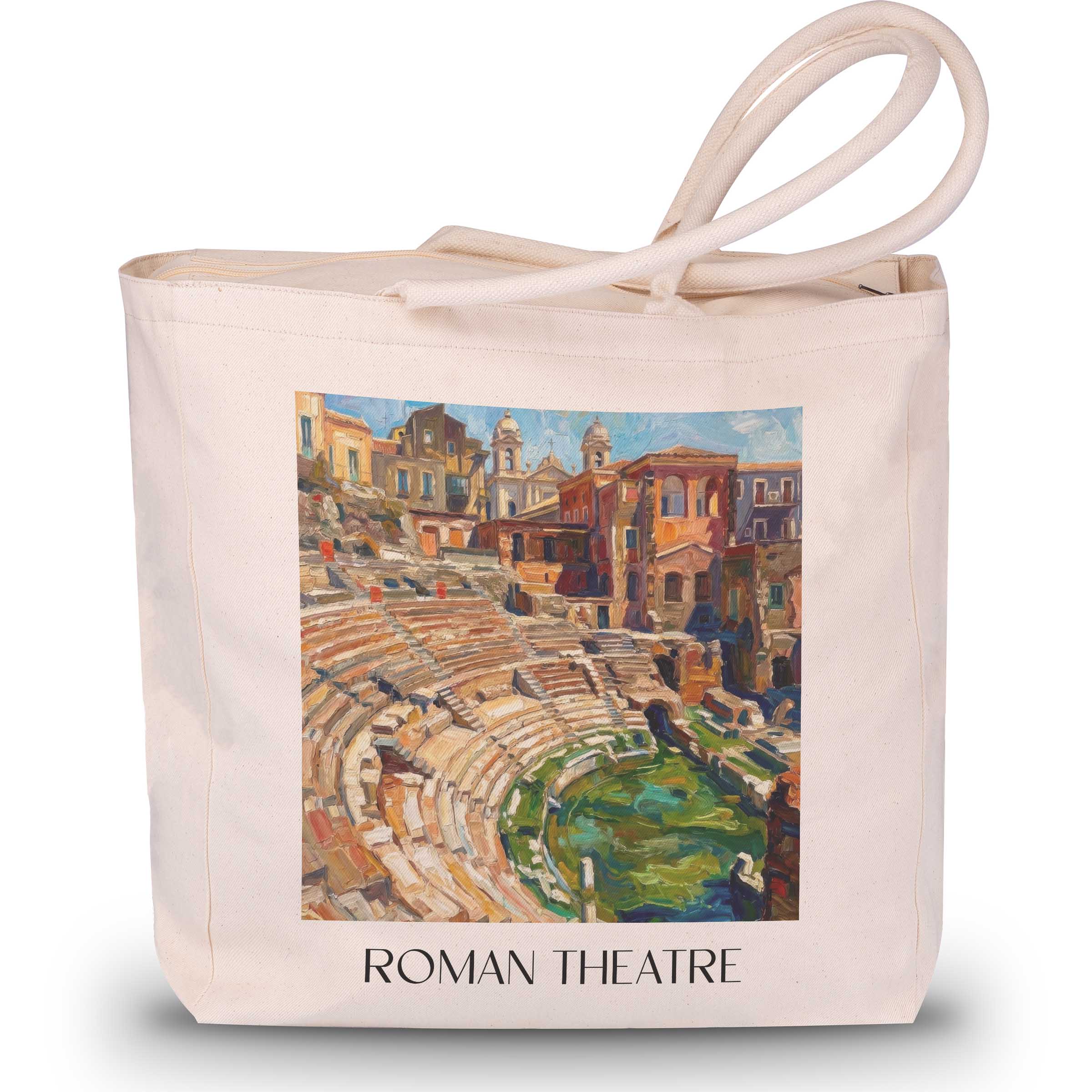 Teatro Romano Shopping Tasche - Catania - Italien Tote Bag - Einkaufstasche im Ölgemälde Stil