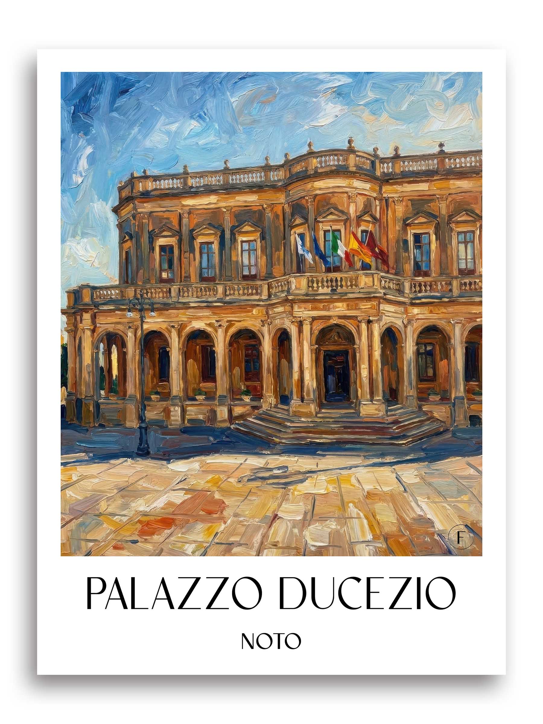 Palazzo Ducezio Poster - Noto - Italien Kunstdruck - Ölgemälde von A4 bis A1