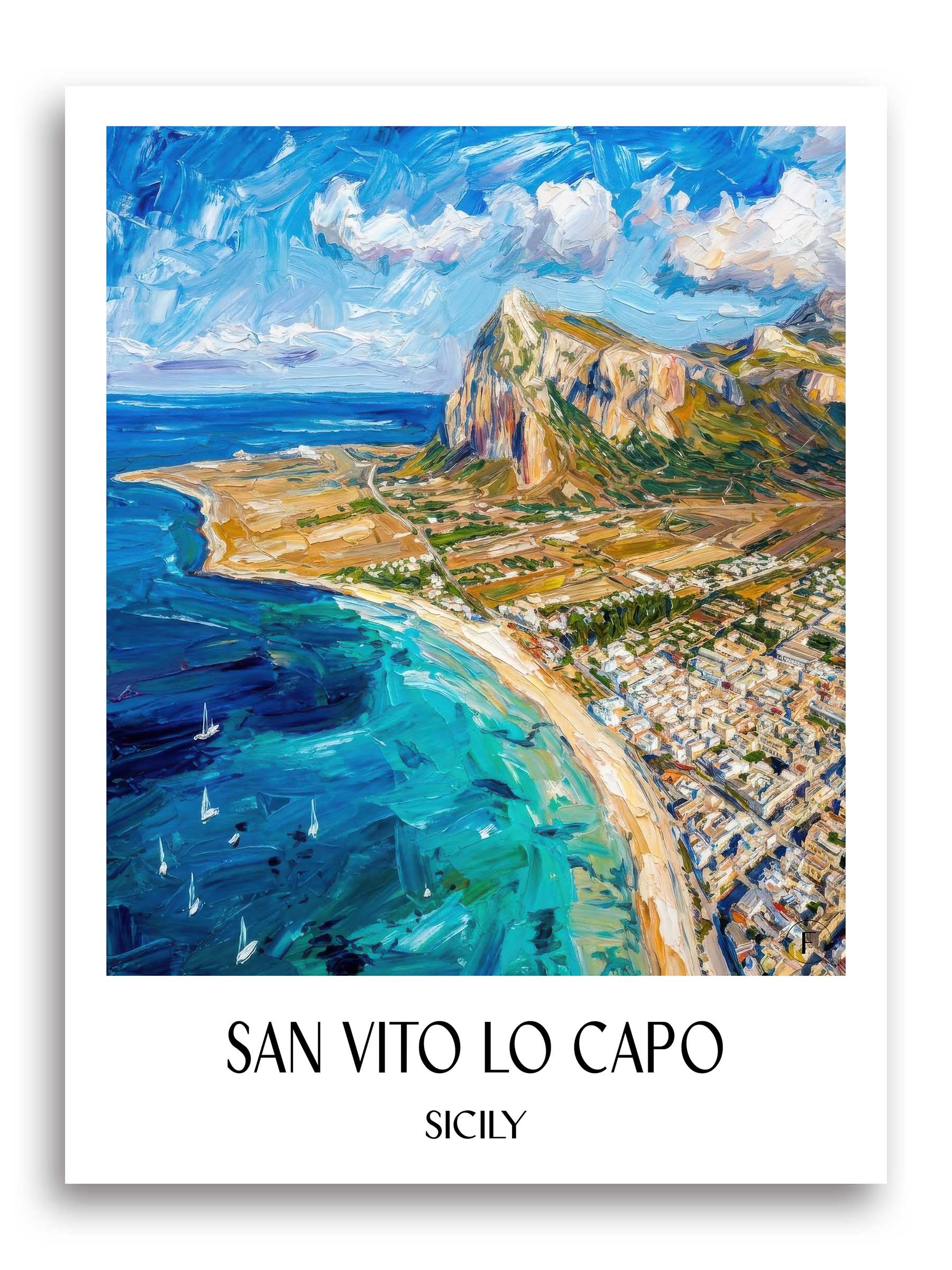 San Vito Lo Capo Poster - Sizilien - Italien Kunstdruck - Ölgemälde von A4 bis A1