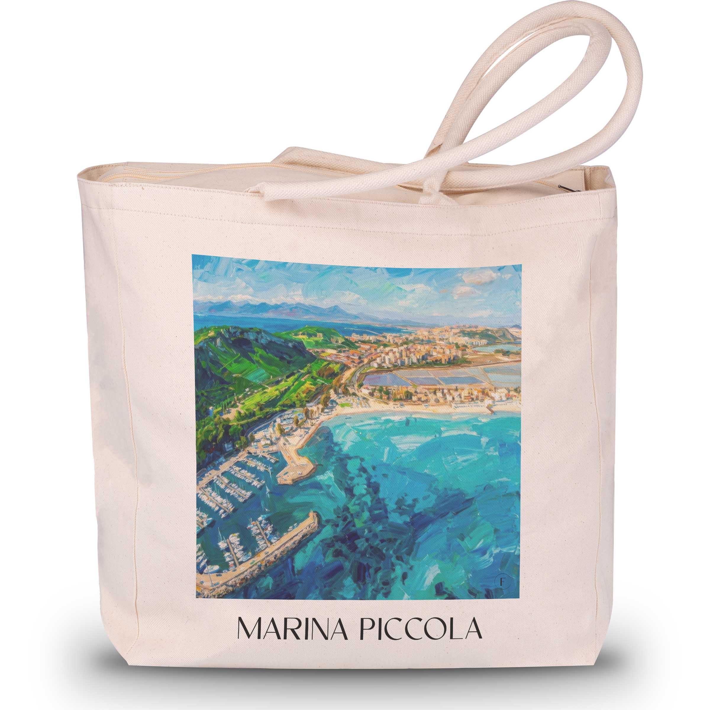 marina-piccola-cagliari-italien-einkaufstasche-oil-painting-oelgemaelde