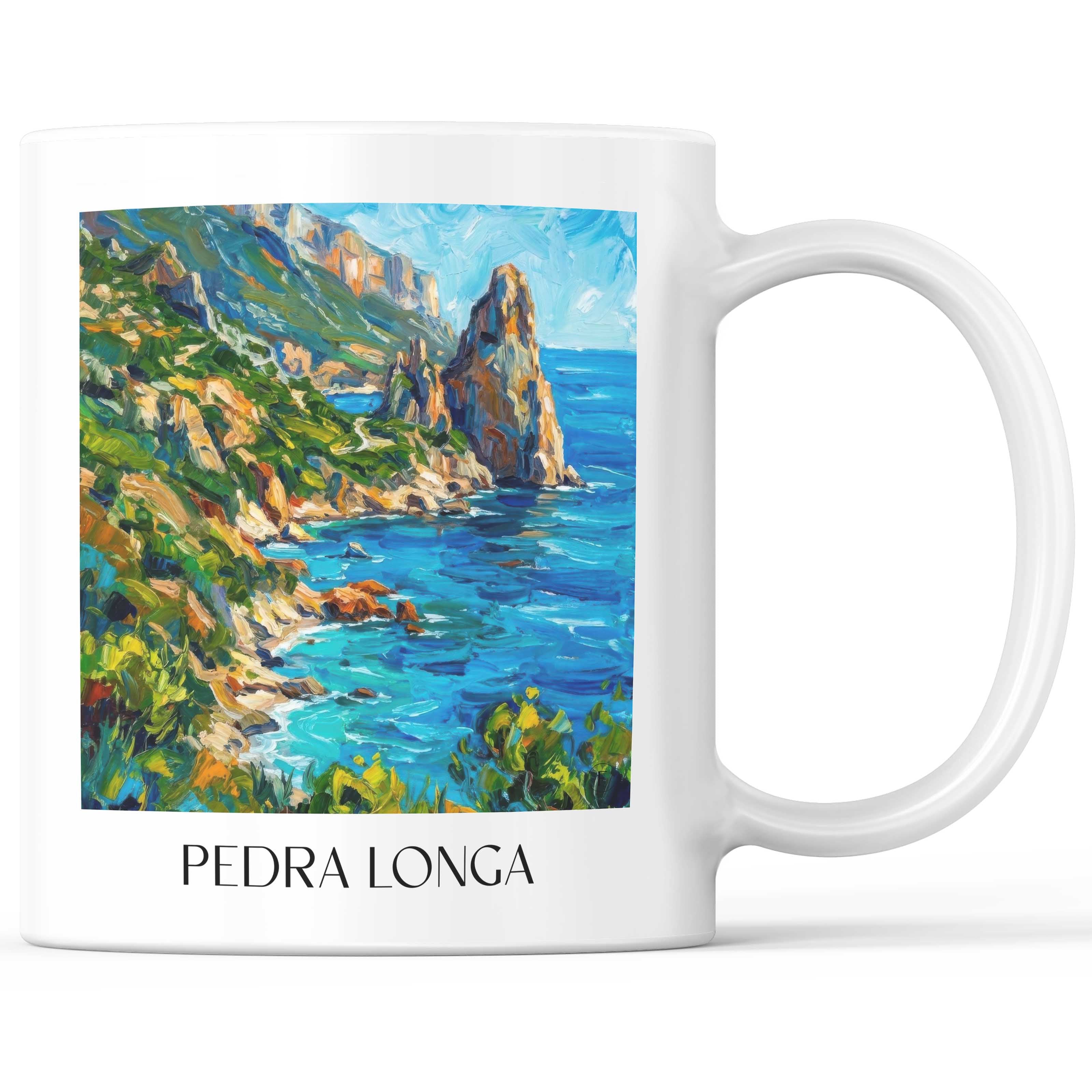 Pedra Longa Kaffeebecher - Sardinien - Italien Becher - Kaffeetasse im Ölgemälde Stil