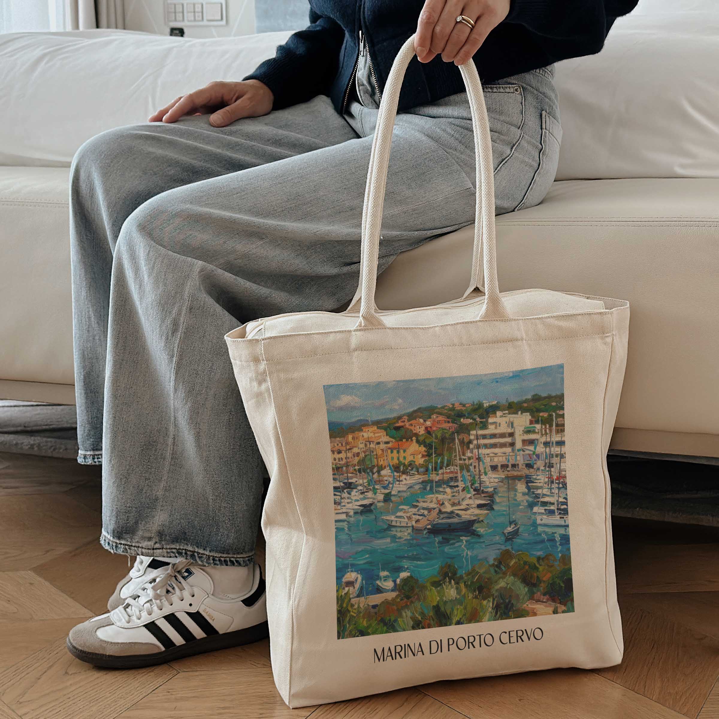 marina-di-porto-cervo-sardinien-italien-einkaufstasche-oil-painting-oelgemaelde
