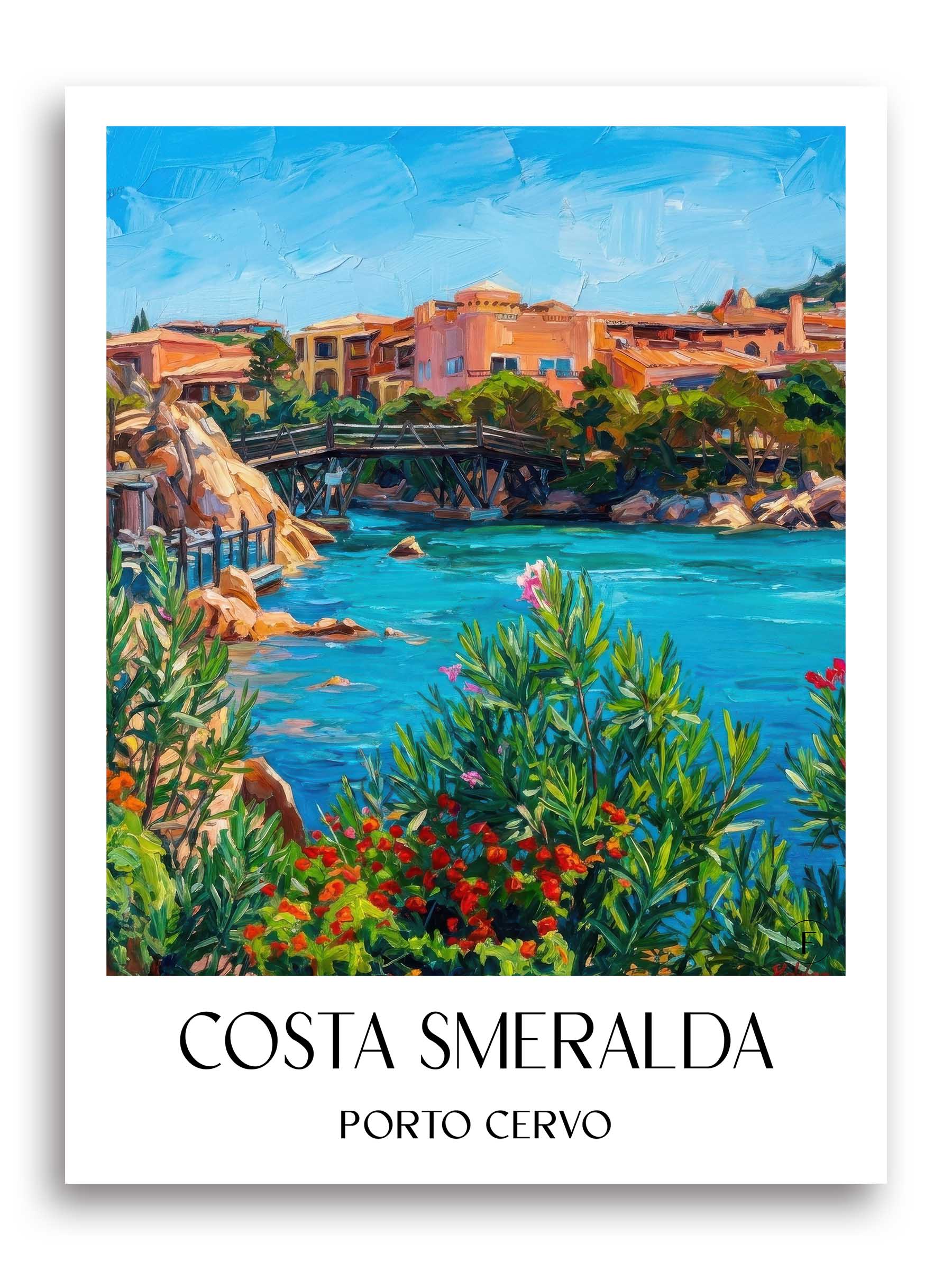 Costa Smeralda Poster - Porto Cervo - Italien Kunstdruck - Ölgemälde von A4 bis A1