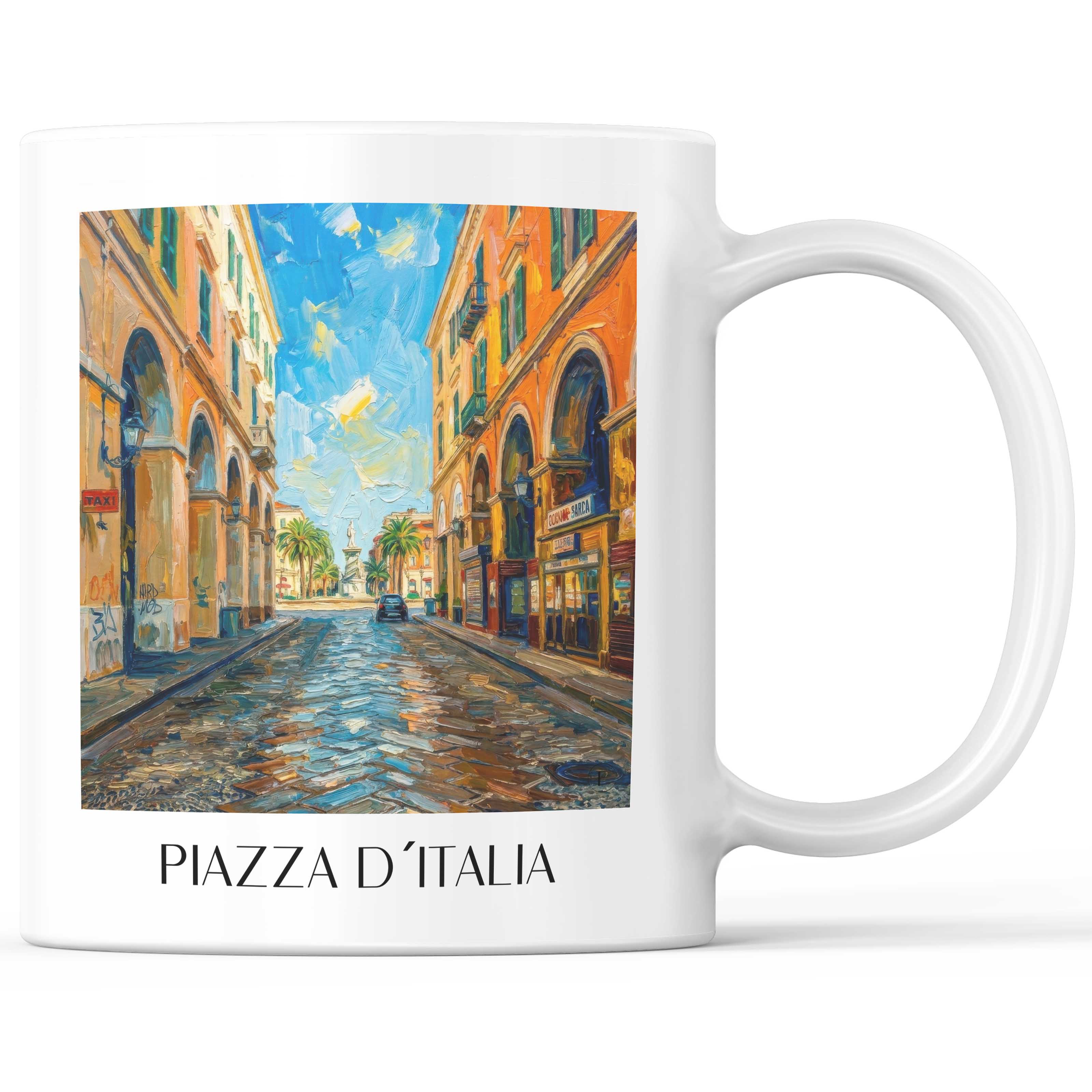 piazza-d´italia-sassari-italien-kaffeebecher-oil-painting-oelgemaelde