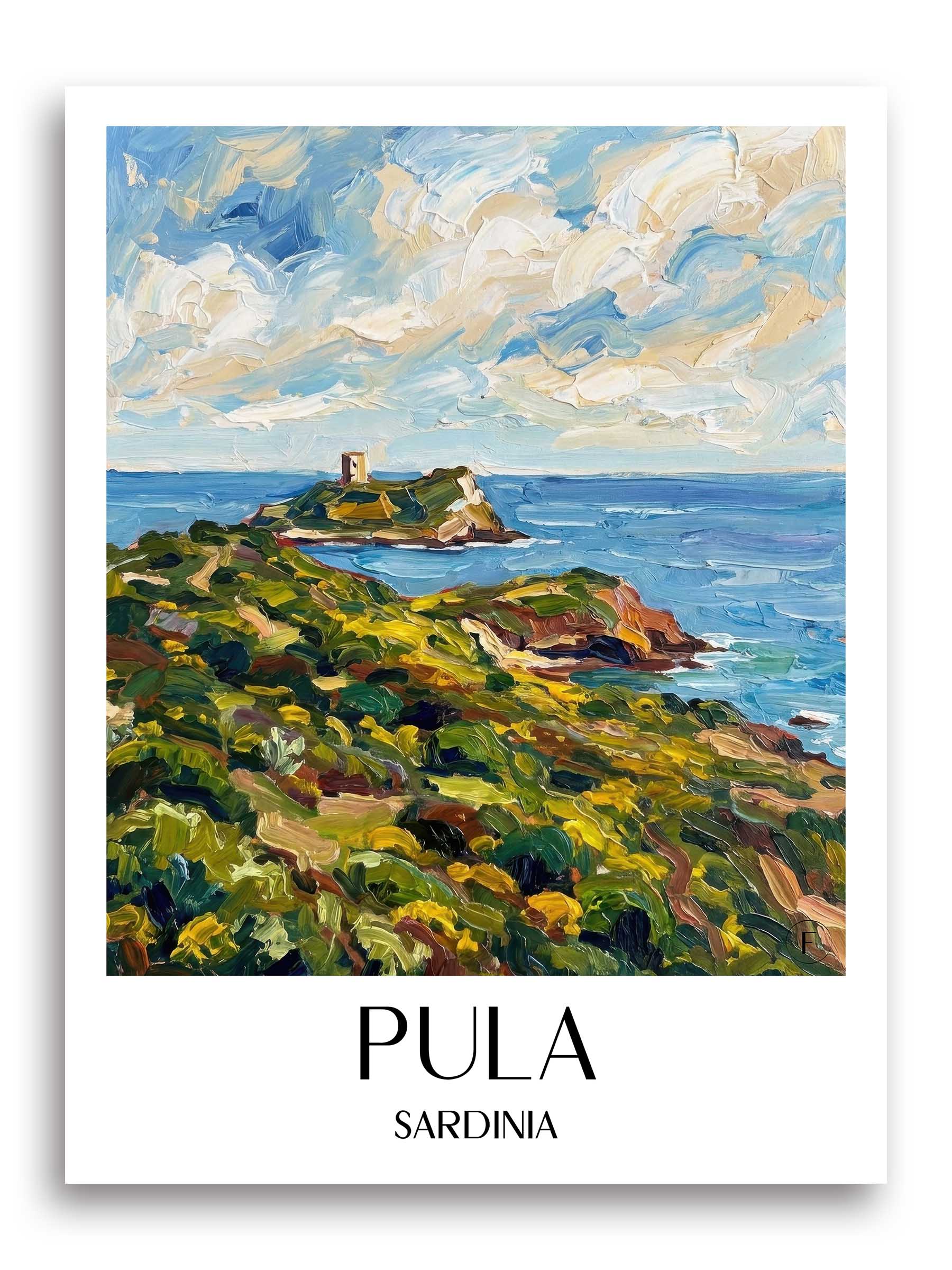 Pula Poster - Sardinien - Italien Kunstdruck - Ölgemälde von A4 bis A1
