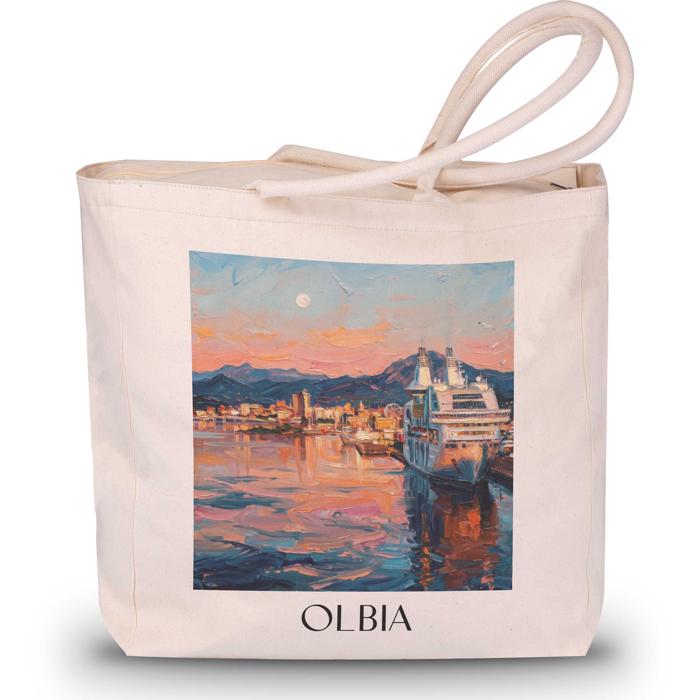 Olbia Shopping Tasche - Sardinien - Italien Tote Bag - Einkaufstasche im Ölgemälde Stil