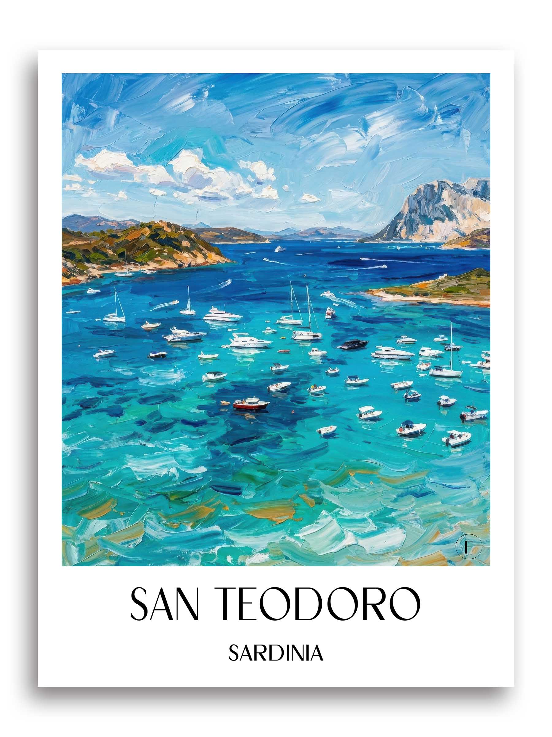 San Teodoro Poster - Sardinien - Italien Kunstdruck - Ölgemälde von A4 bis A1