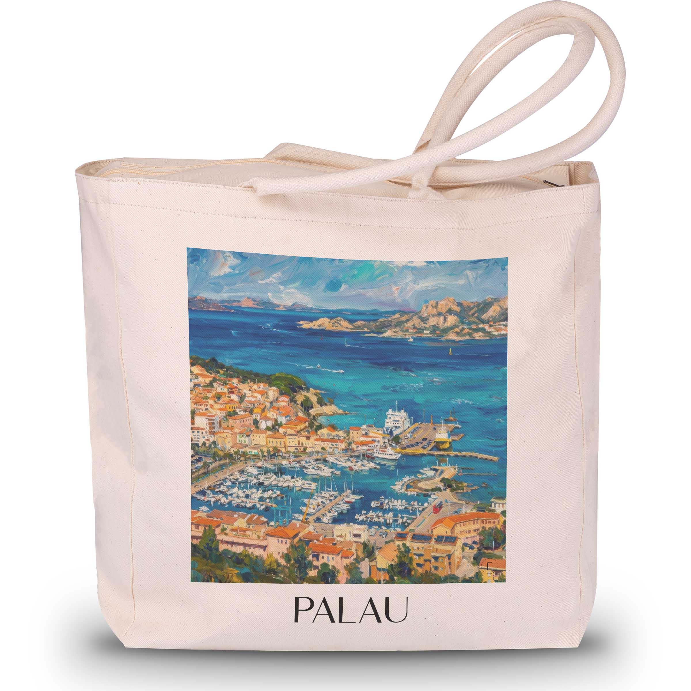 Palau Shopping Tasche - Sardinien - Italien Tote Bag - Einkaufstasche im Ölgemälde Stil