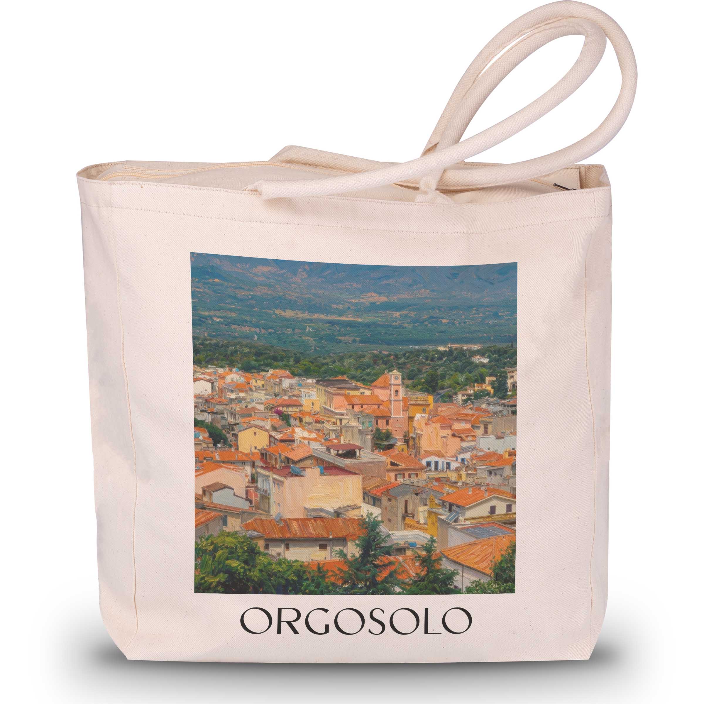 Orgosolo Shopping Tasche - Sardinien - Italien Tote Bag - Einkaufstasche im Ölgemälde Stil