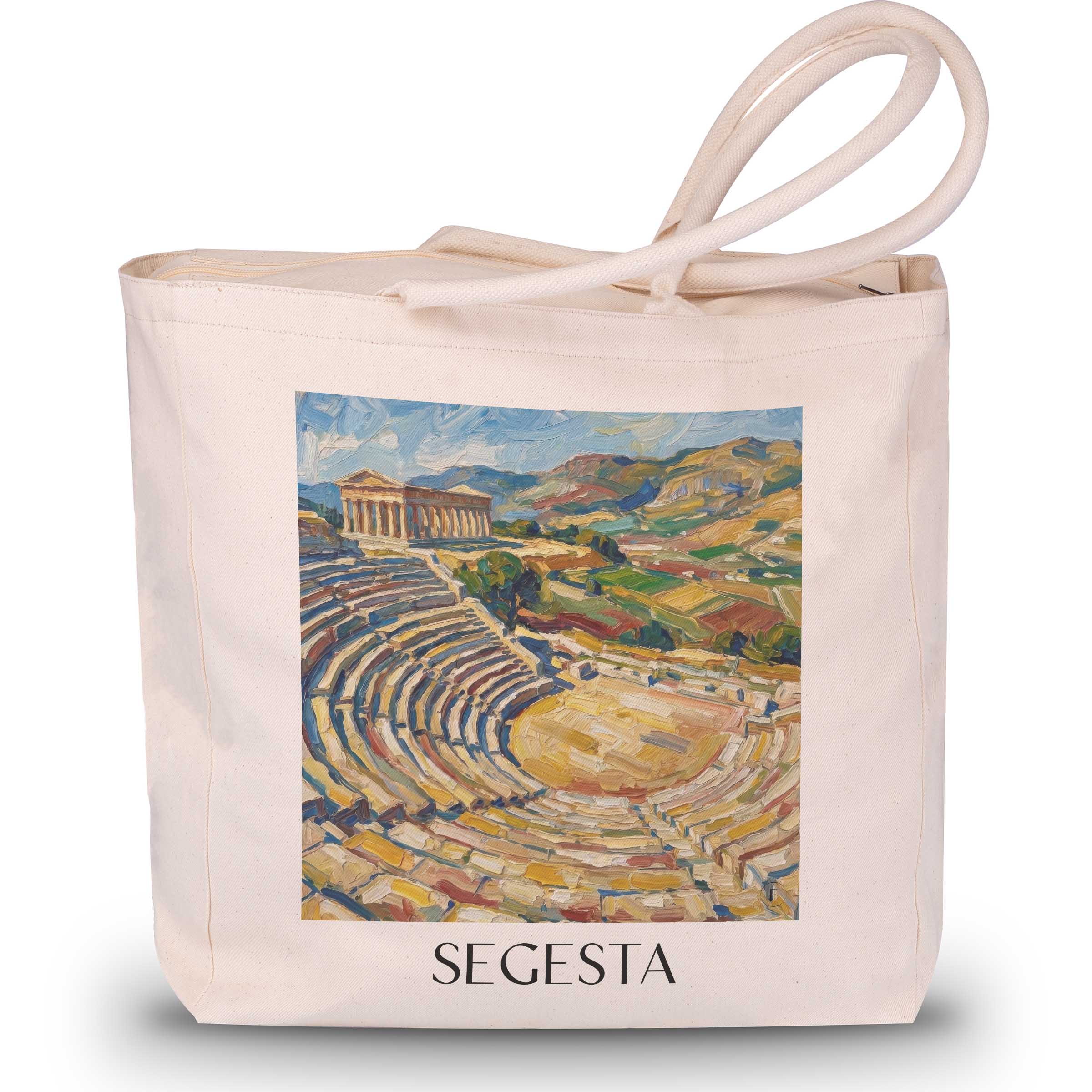 Segesta Shopping Tasche - Trapani - Italien Tote Bag - Einkaufstasche im Ölgemälde Stil