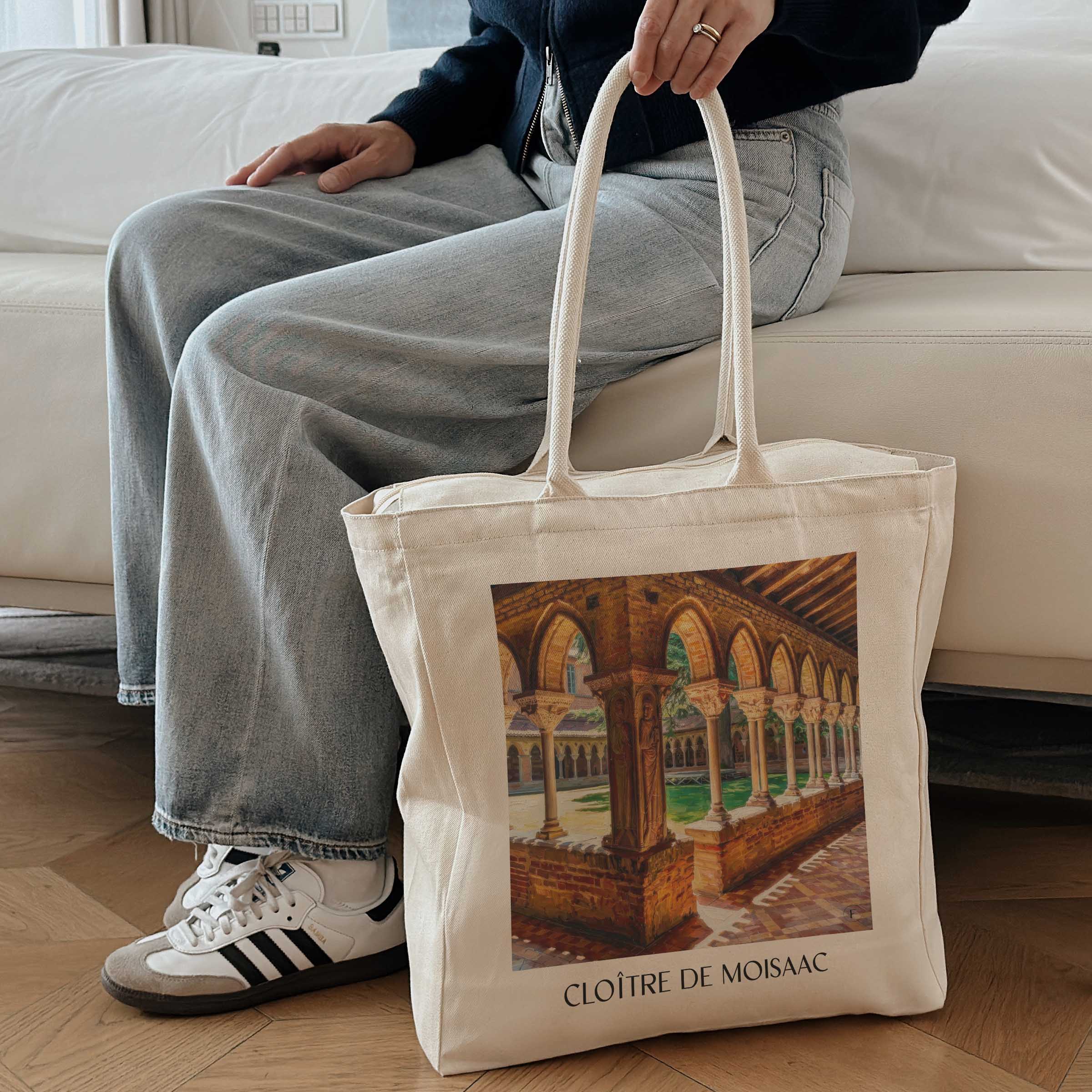 cloître-de-moisaac-okzitanien-frankreich-einkaufstasche-oil-painting-oelgemaelde