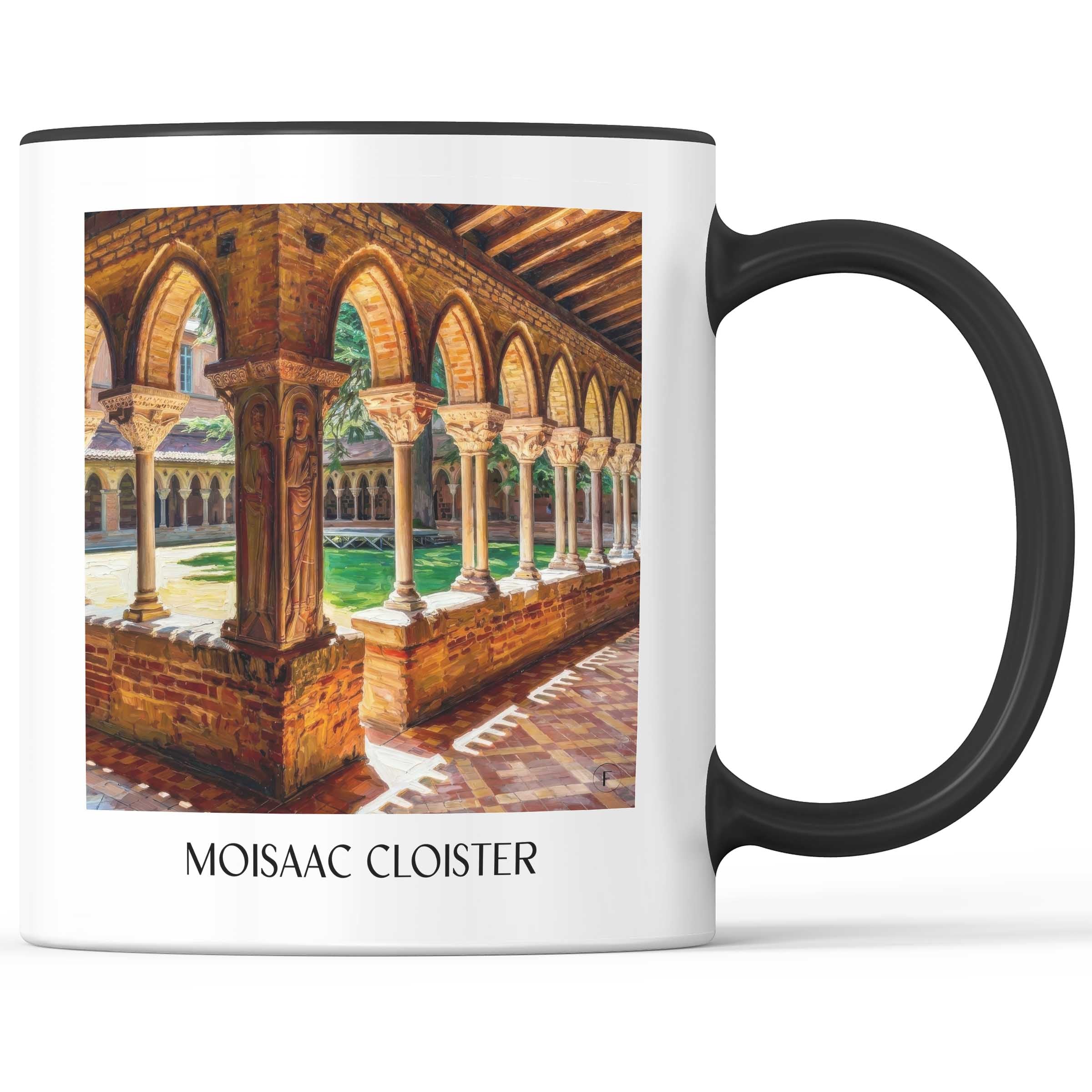 Cloître de Moisaac Kaffeebecher - Okzitanien - Frankreich Becher - Kaffeetasse im Ölgemälde Stil