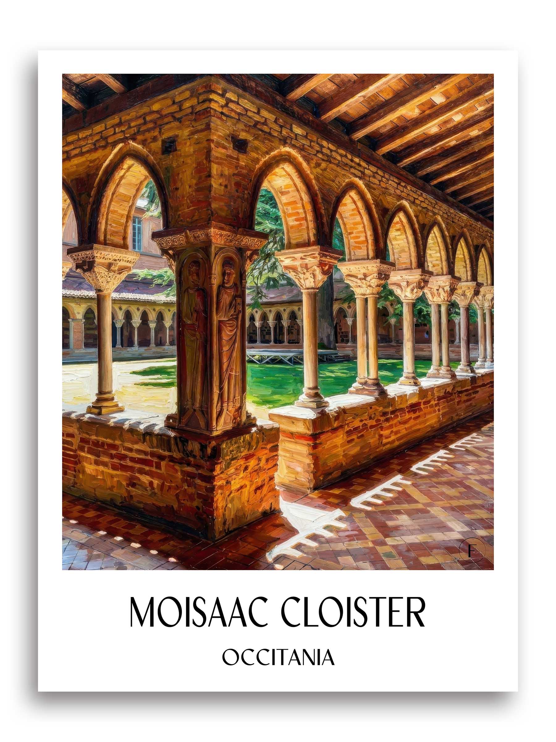 Cloître de Moisaac Poster - Okzitanien - Frankreich Kunstdruck - Ölgemälde von A4 bis A1