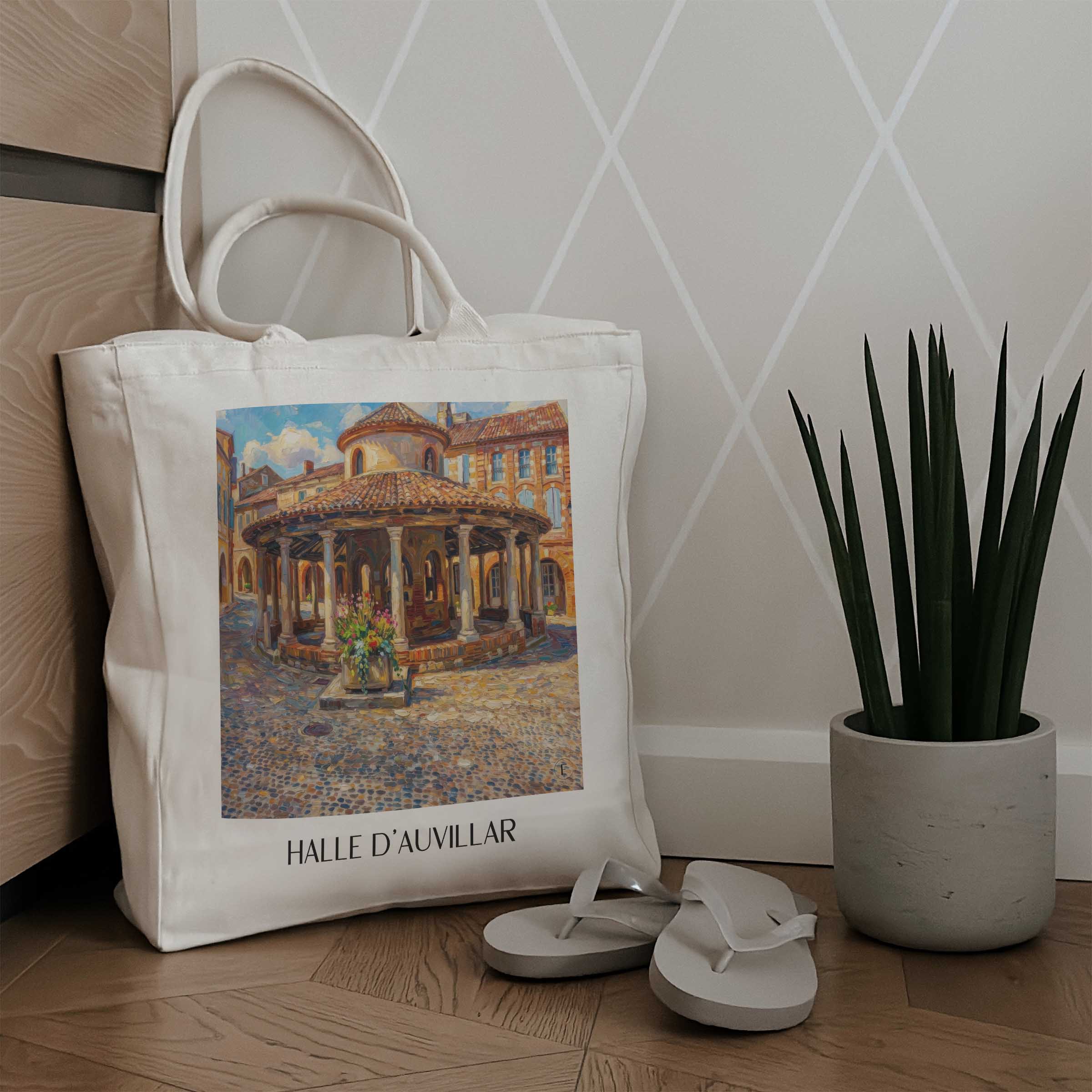 halle-d'auvillar-auvillar-frankreich-einkaufstasche-oil-painting-oelgemaelde