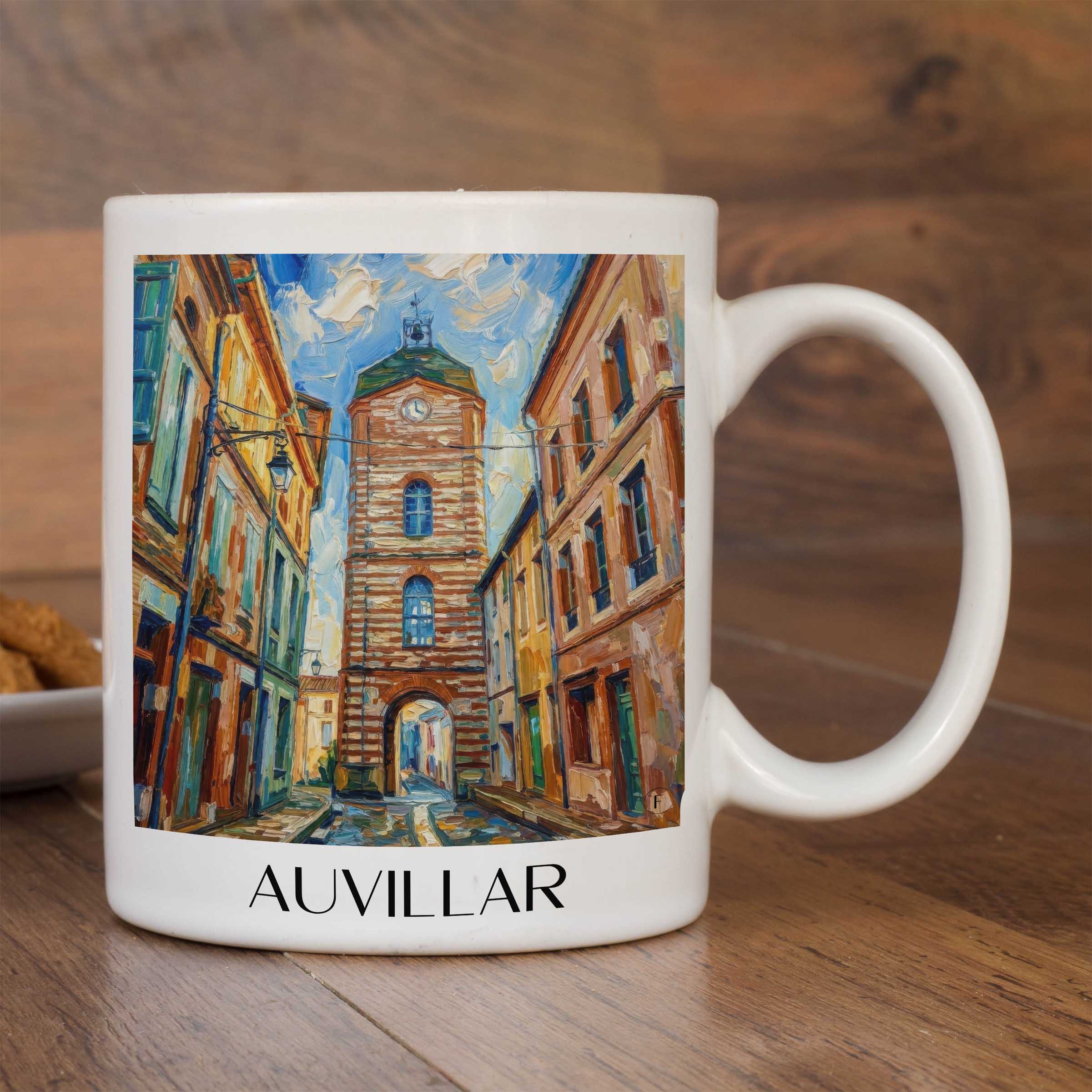 auvillar-okzitanien-frankreich-kaffeebecher-oil-painting-oelgemaelde
