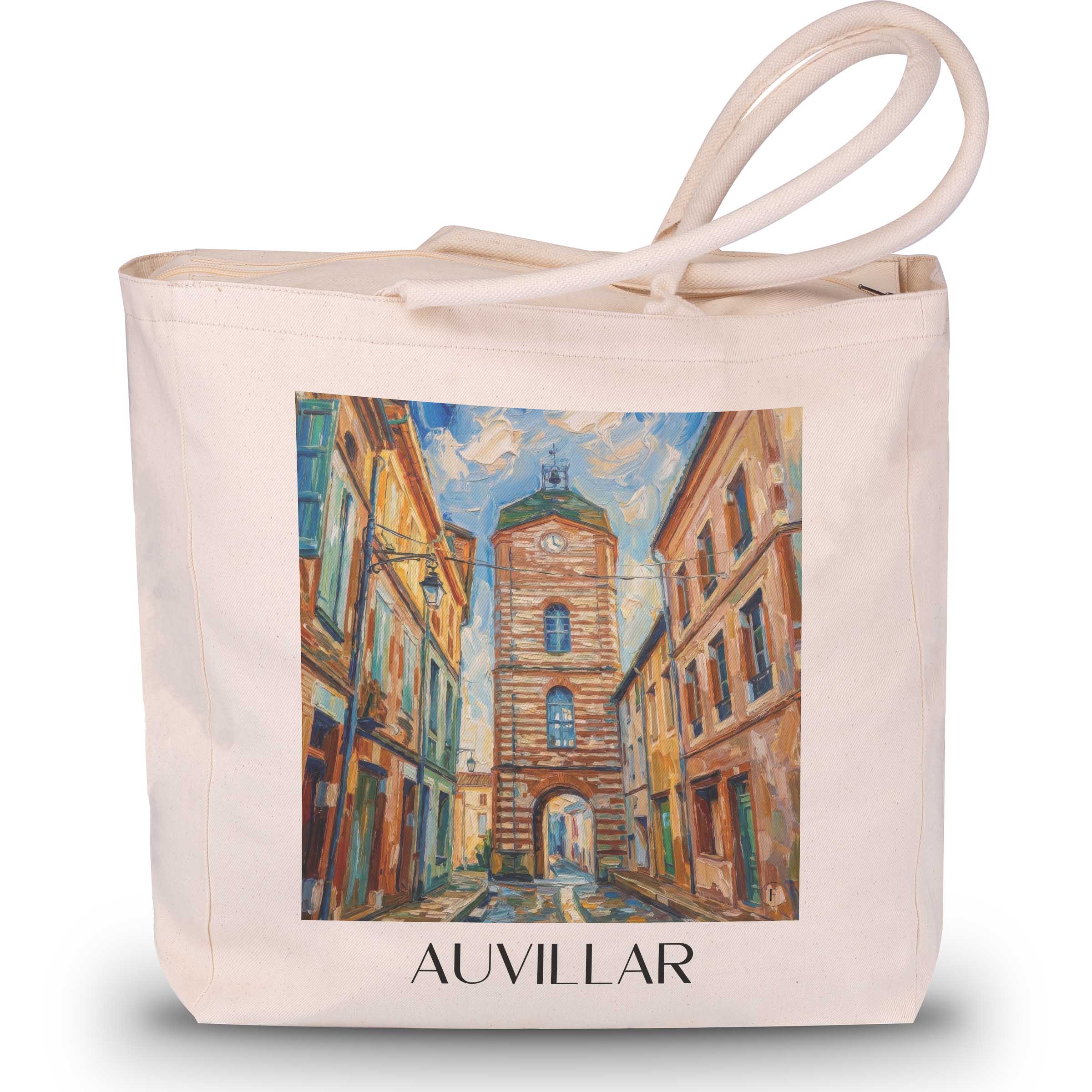 Auvillar Shopping Tasche - Okzitanien - Frankreich Tote Bag - Einkaufstasche im Ölgemälde Stil