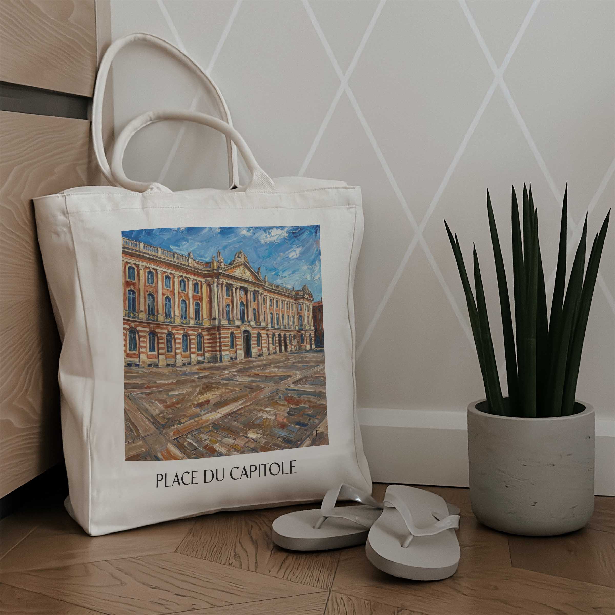 place-du-capitole-toulouse-frankreich-einkaufstasche-oil-painting-oelgemaelde