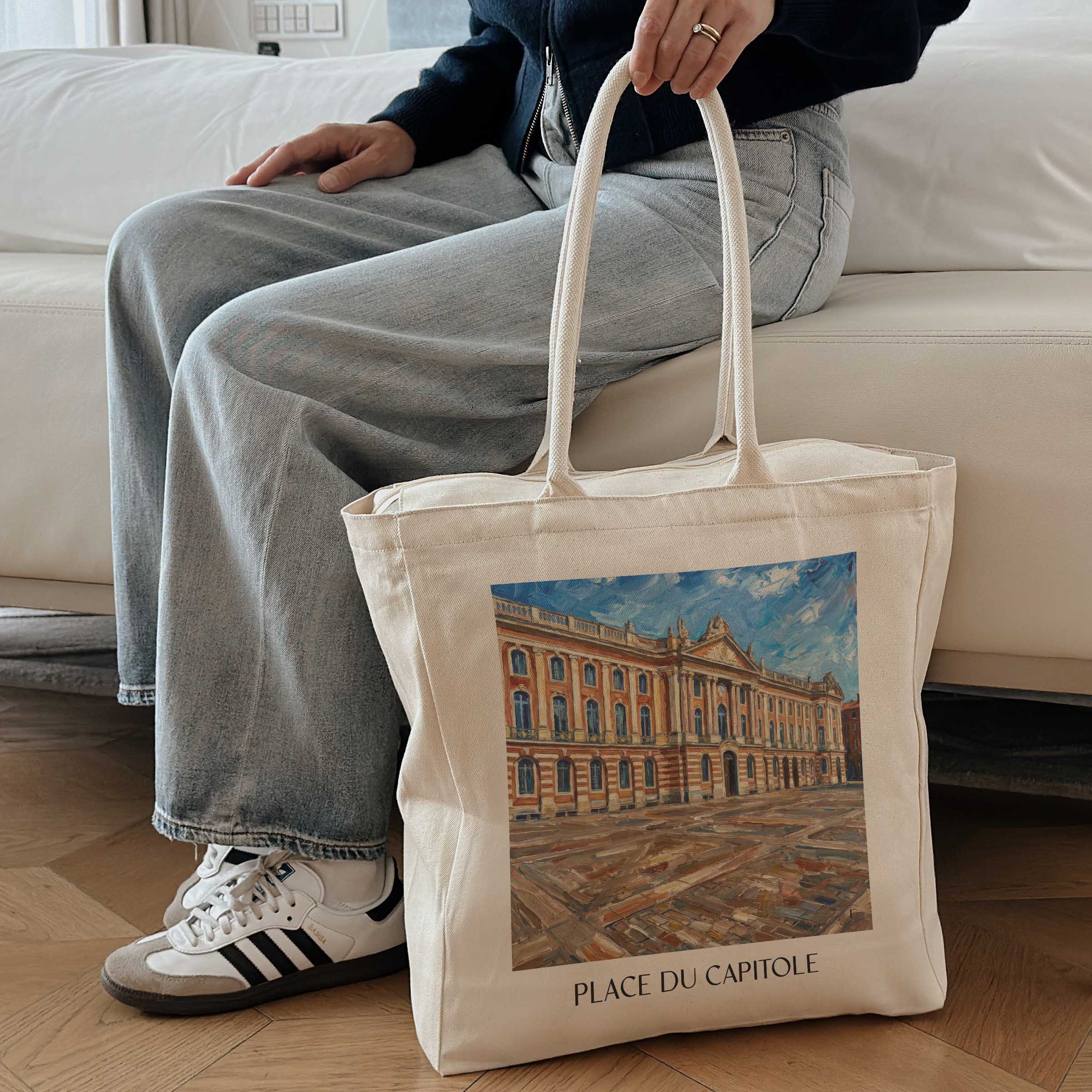 place-du-capitole-toulouse-frankreich-einkaufstasche-oil-painting-oelgemaelde