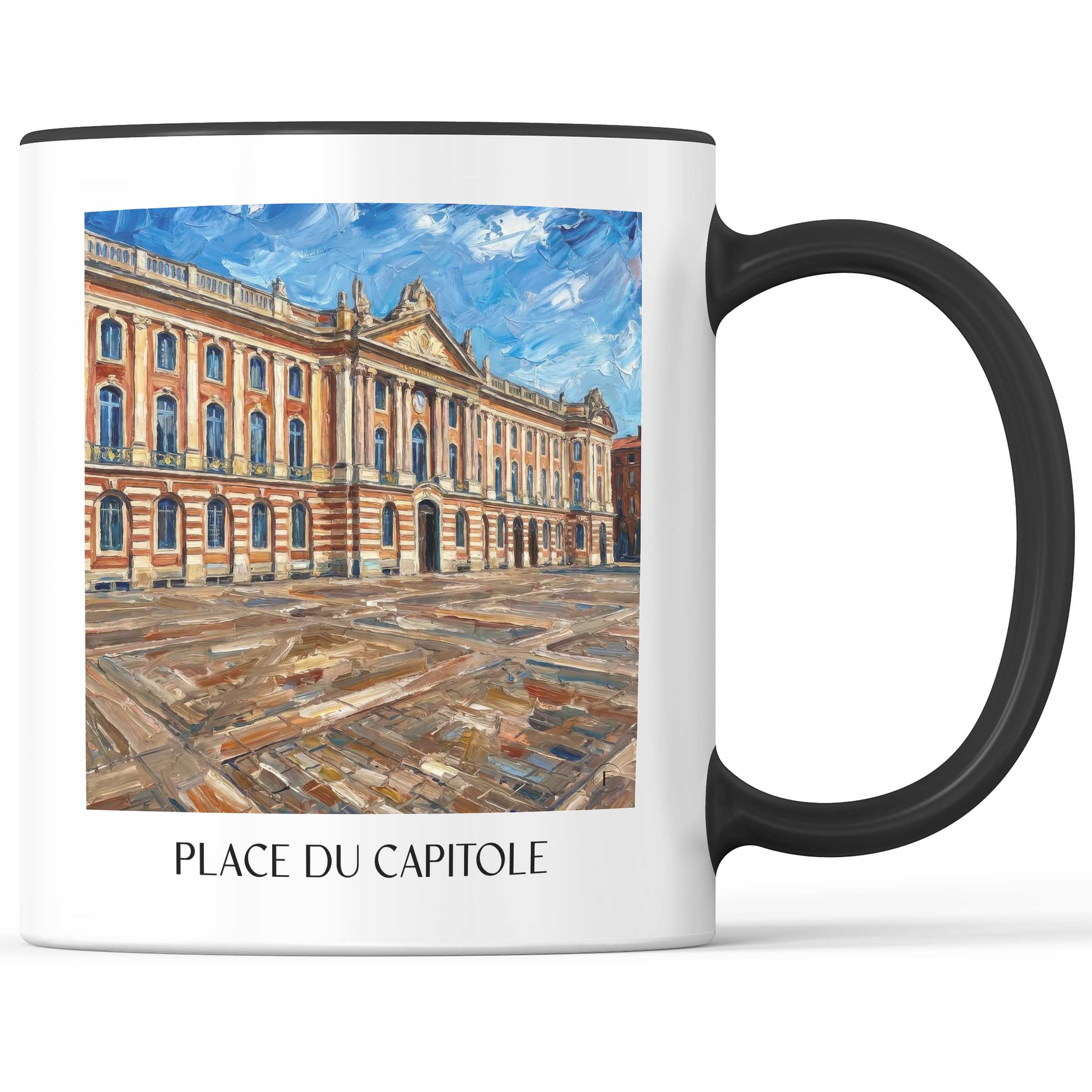 Place du Capitole Kaffeebecher - Toulouse - Frankreich Becher - Kaffeetasse im Ölgemälde Stil