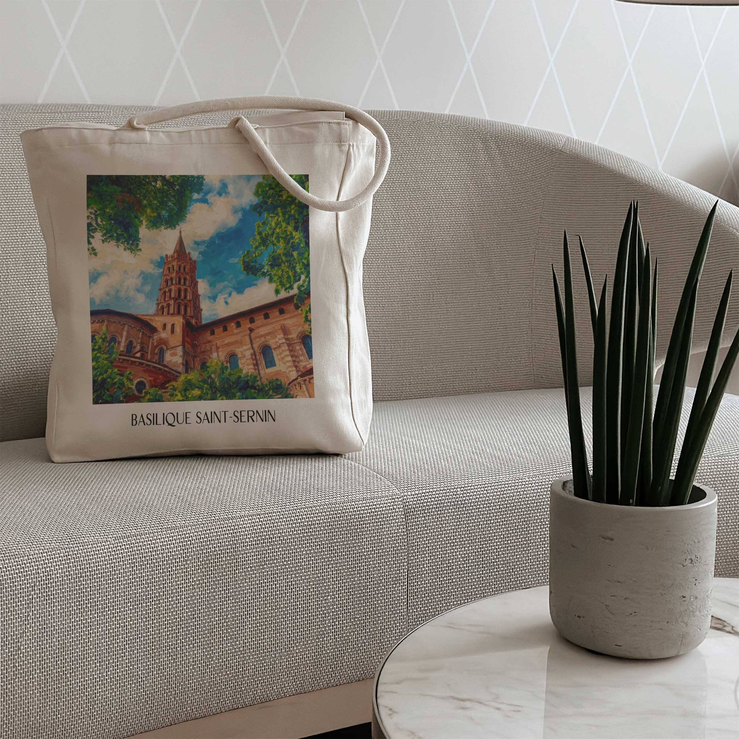 basilique-saint-sernin-toulouse-frankreich-einkaufstasche-oil-painting-oelgemaelde