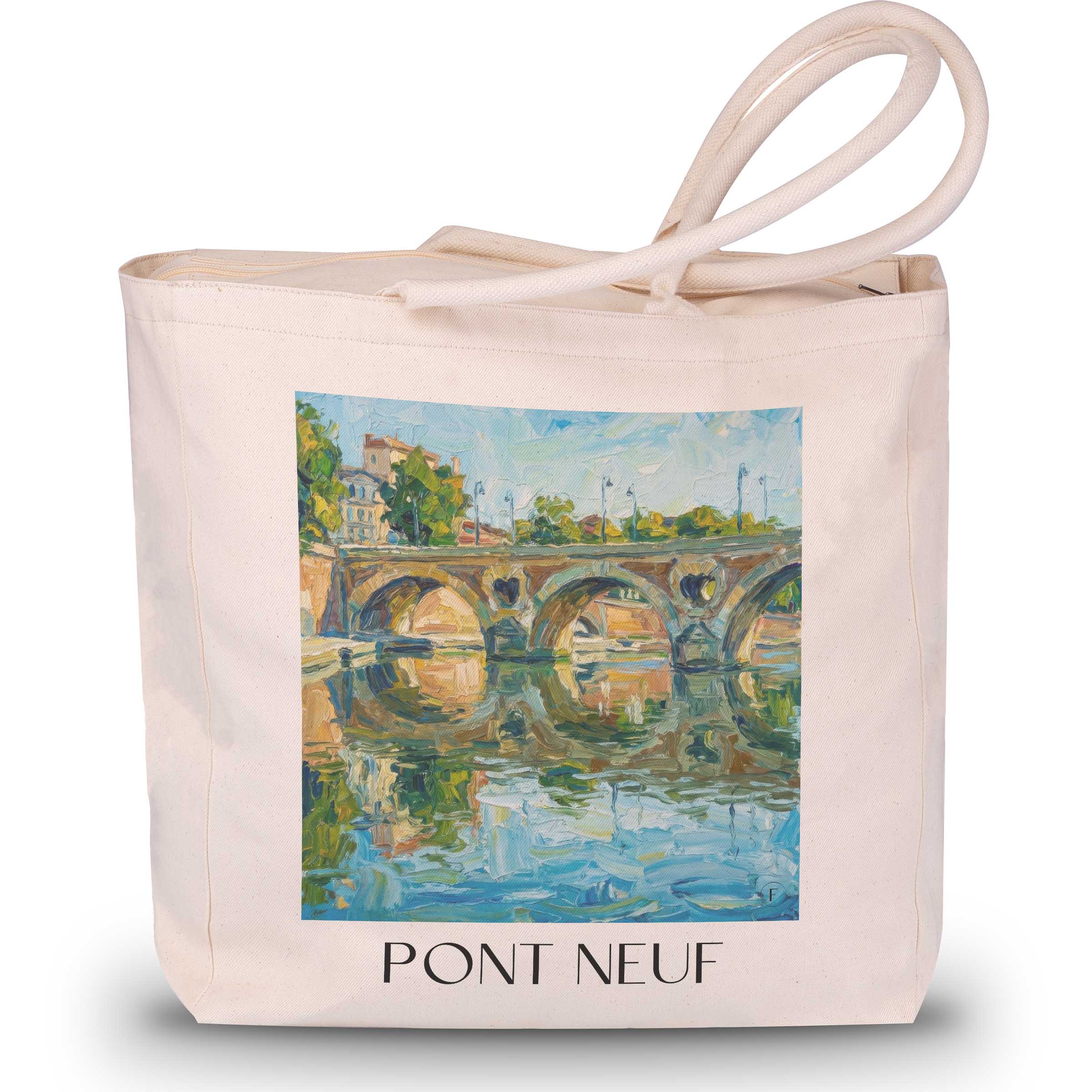 pont-neuf-toulouse-frankreich-einkaufstasche-oil-painting-oelgemaelde