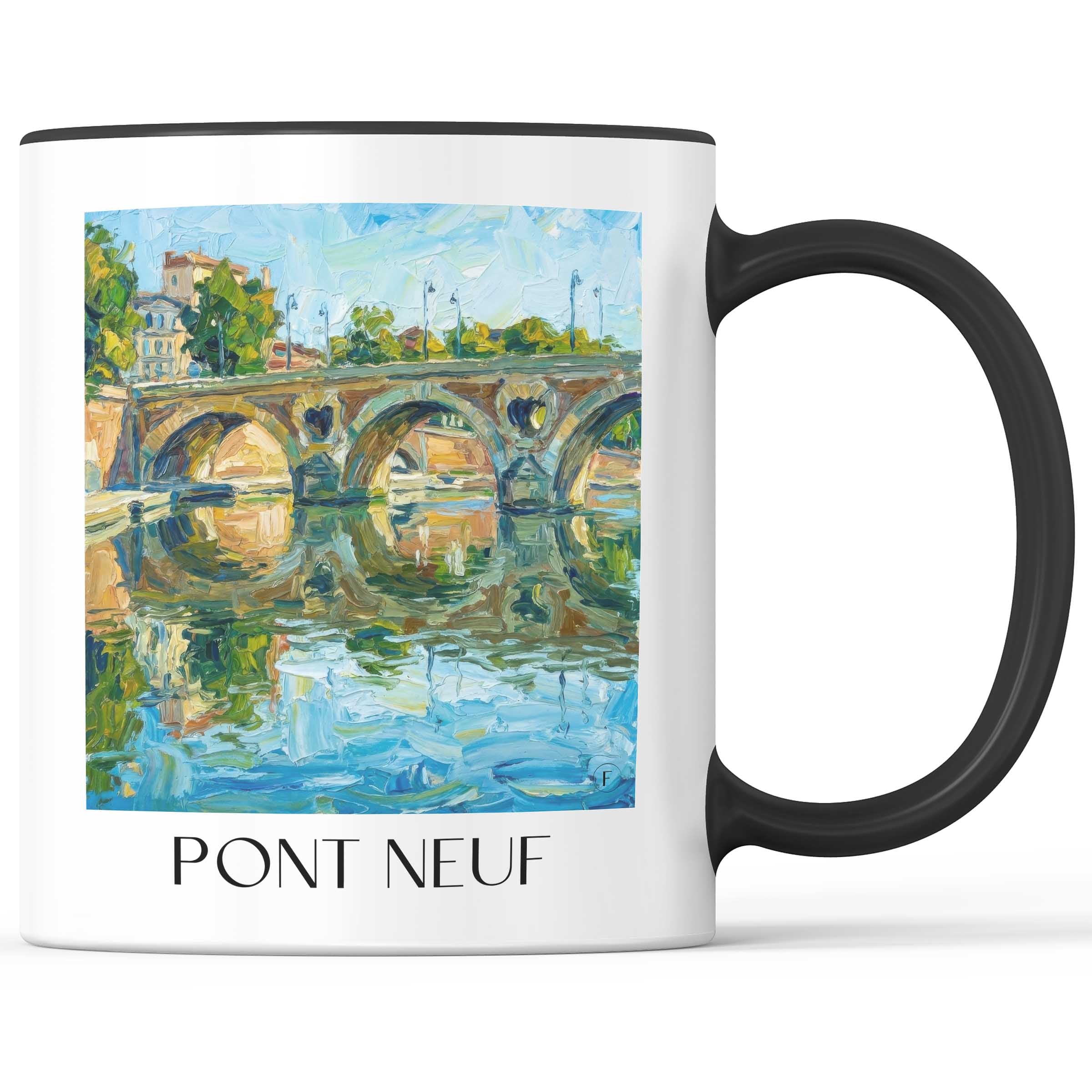 Pont Neuf Kaffeebecher - Toulouse - Frankreich Becher - Kaffeetasse im Ölgemälde Stil
