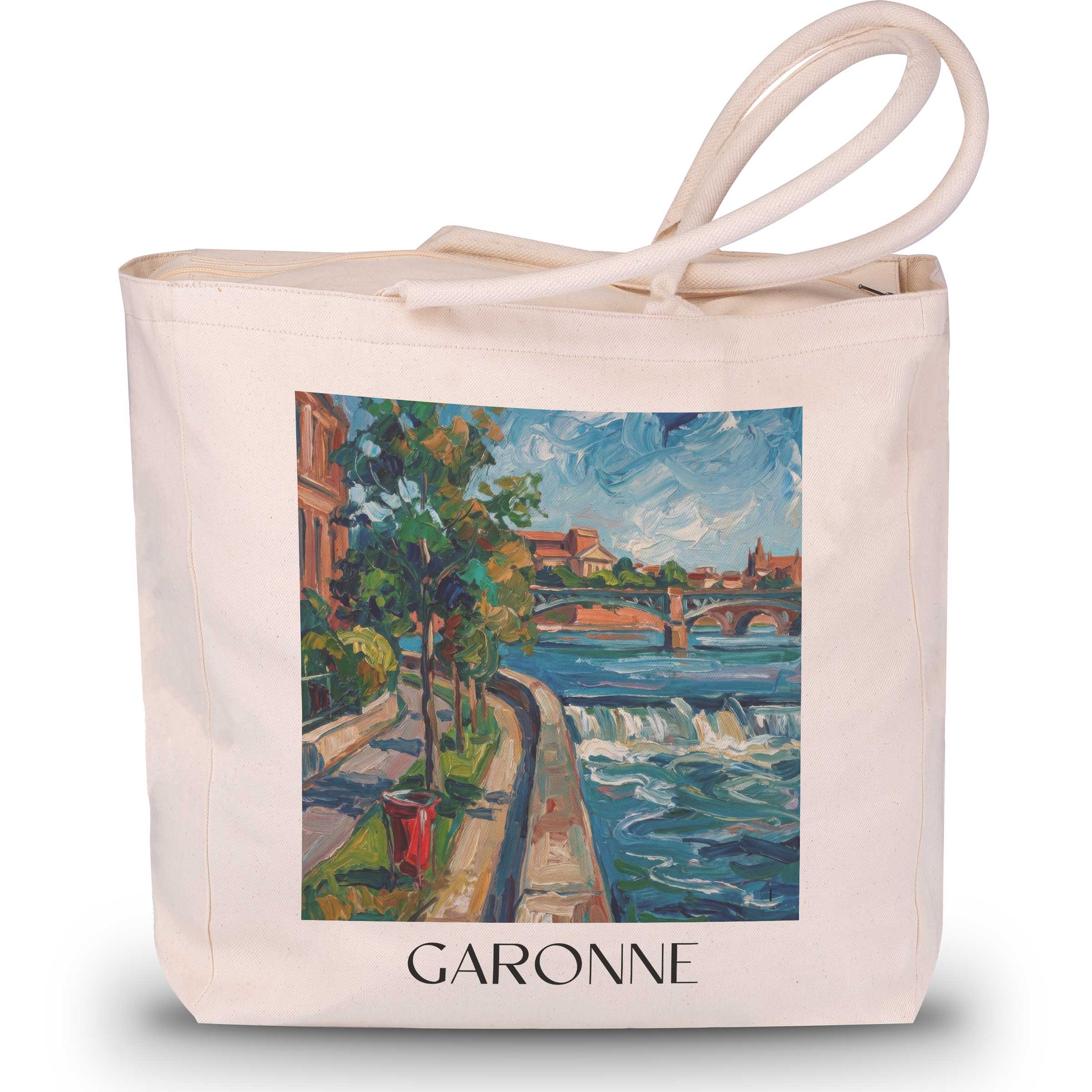 Garonne Shopping Tasche - Toulouse - Frankreich Tote Bag - Einkaufstasche im Ölgemälde Stil